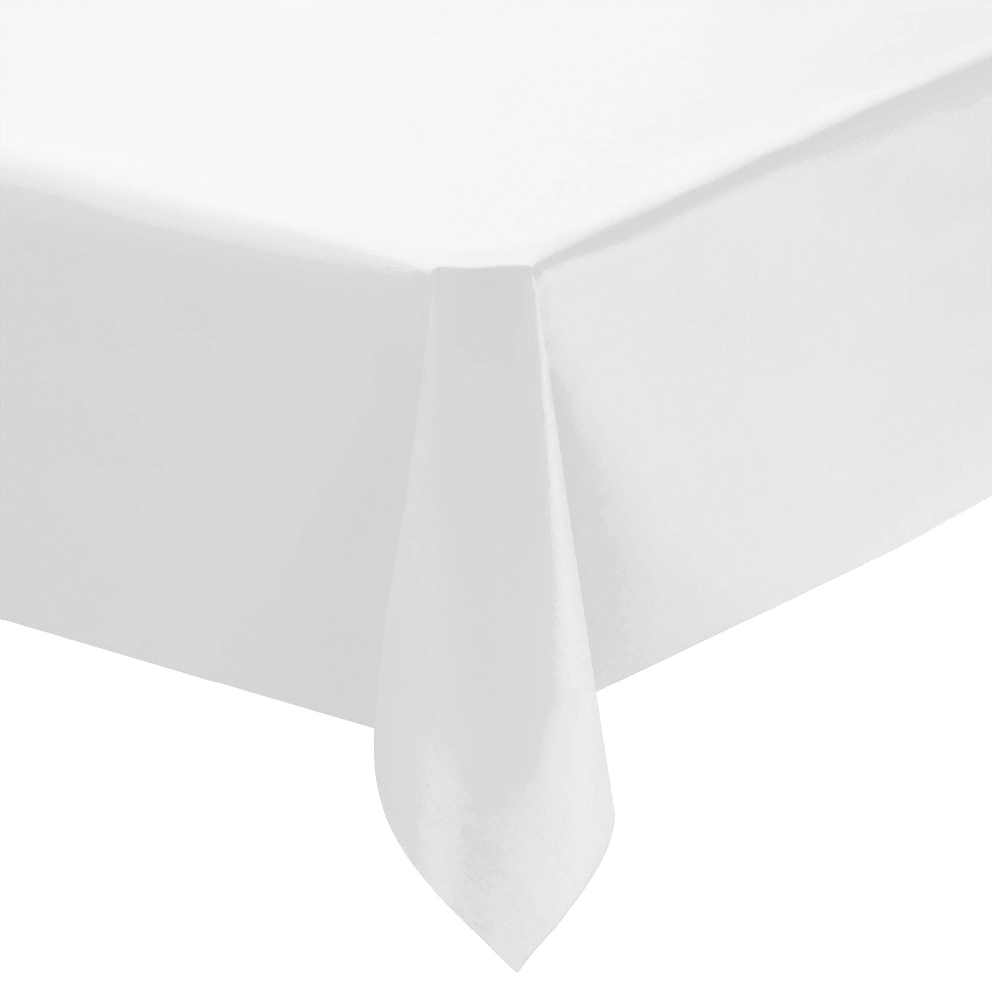 50" x 108" White Rectangular Linen-Like Tablecloth - 1 pc