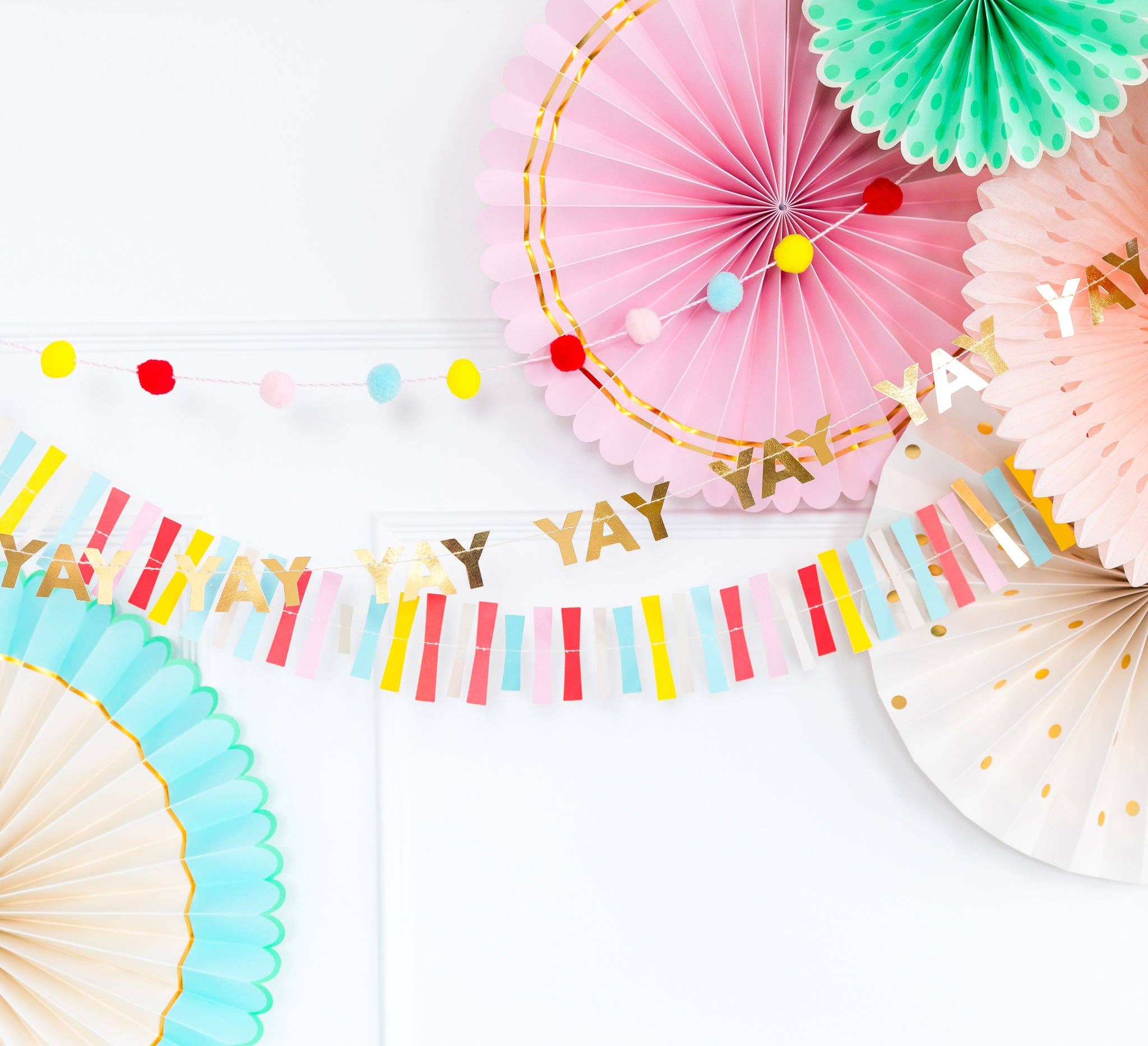 HBD707-Hip Hip Hooray Mini Banner Set