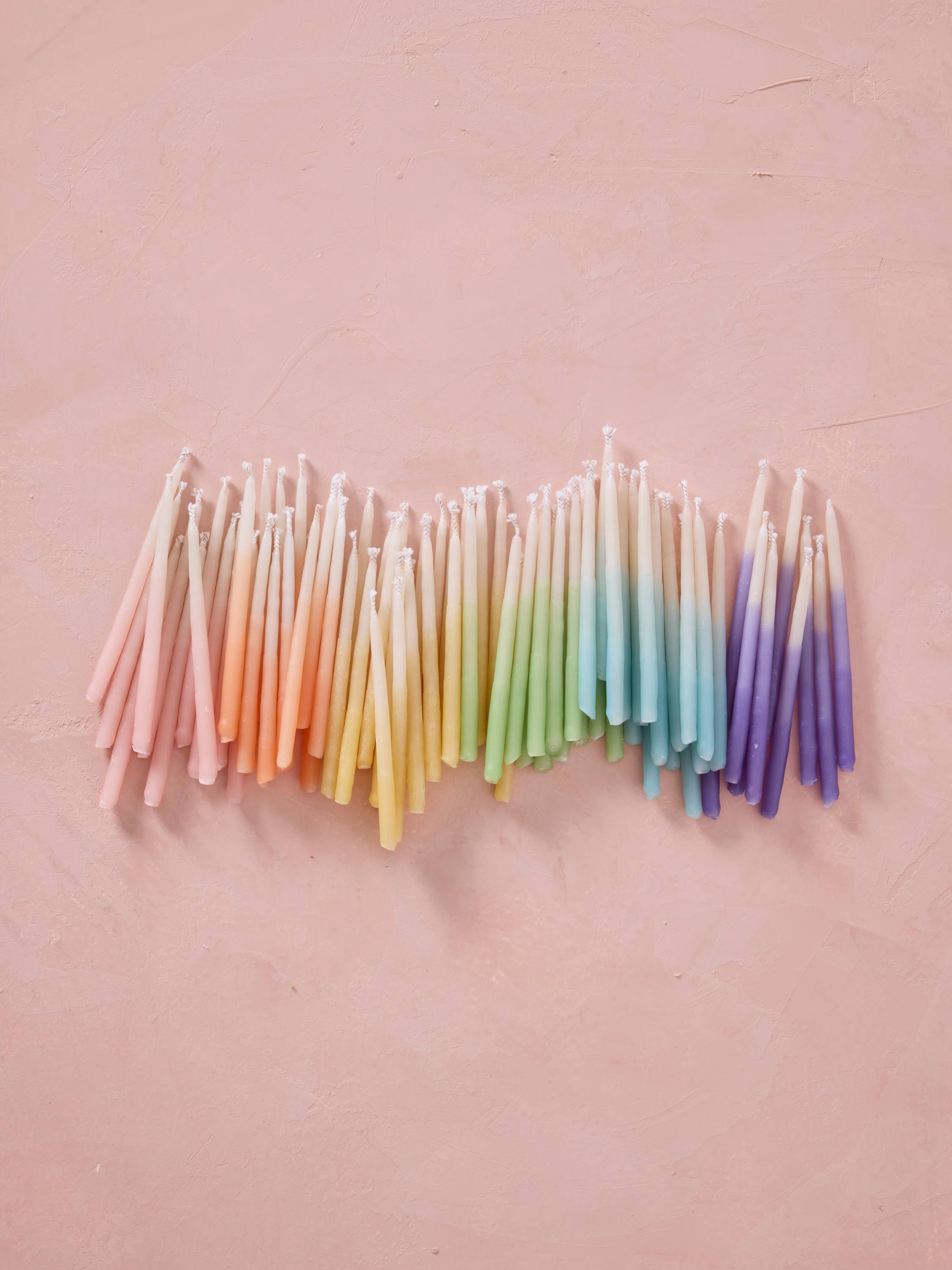 Hand-dipped 100% Beeswax Birthday Candles | Rainbow Ombré