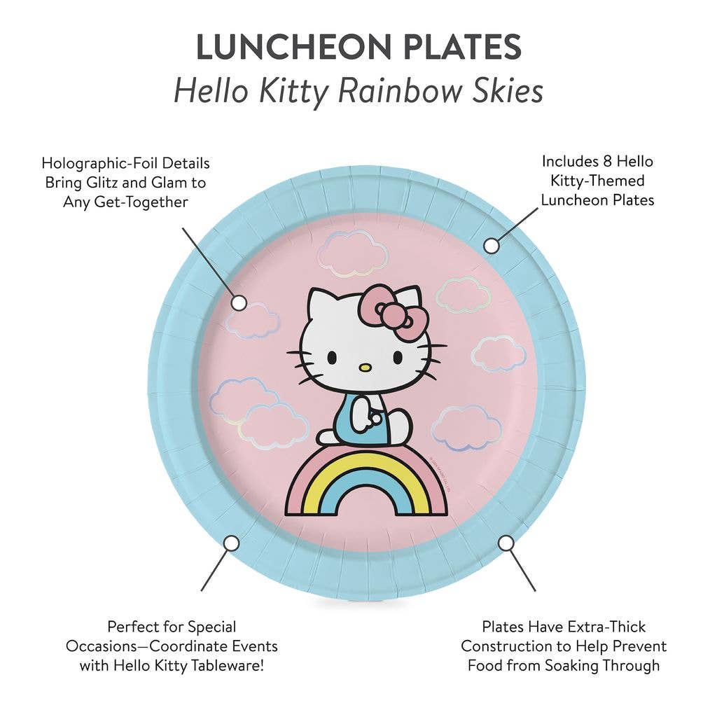 Hello Kitty Rainbow Skies Luncheon Plates