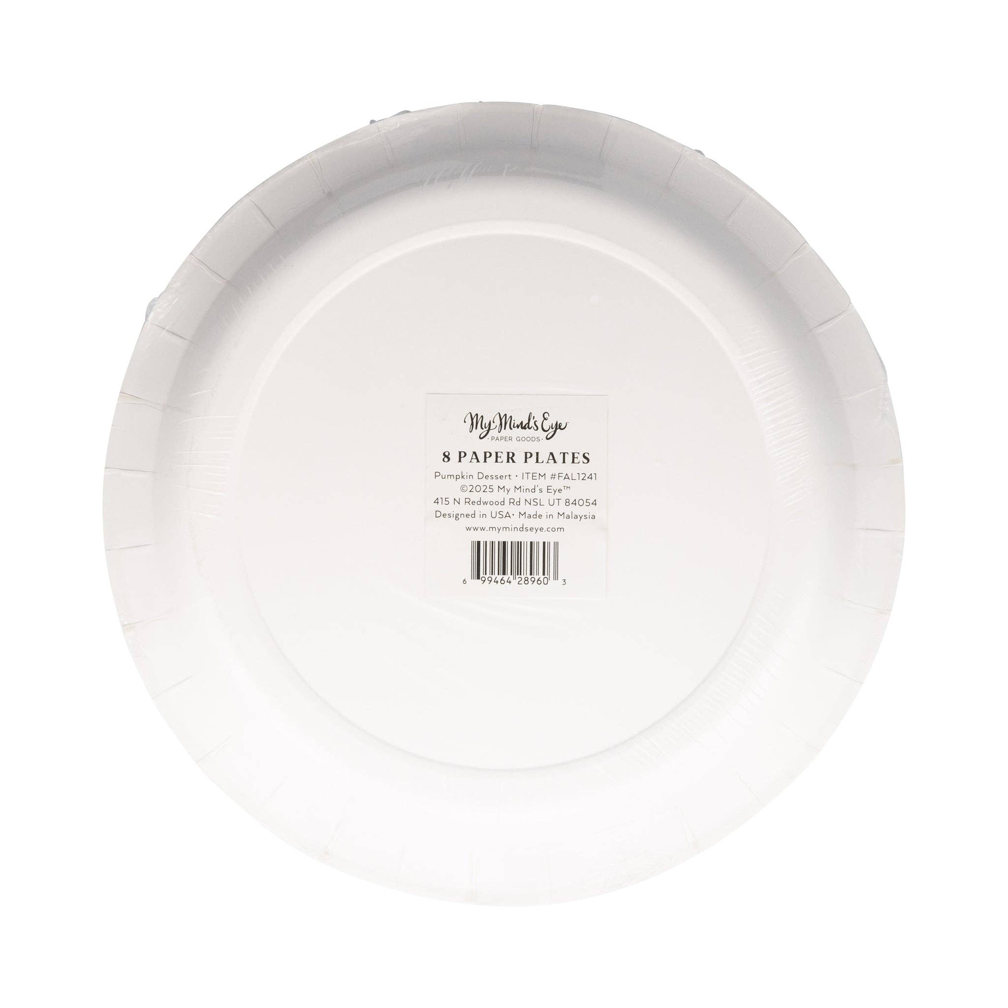 FAL1241 - Falloween Pumpkin Round Dessert 8" Paper Plate