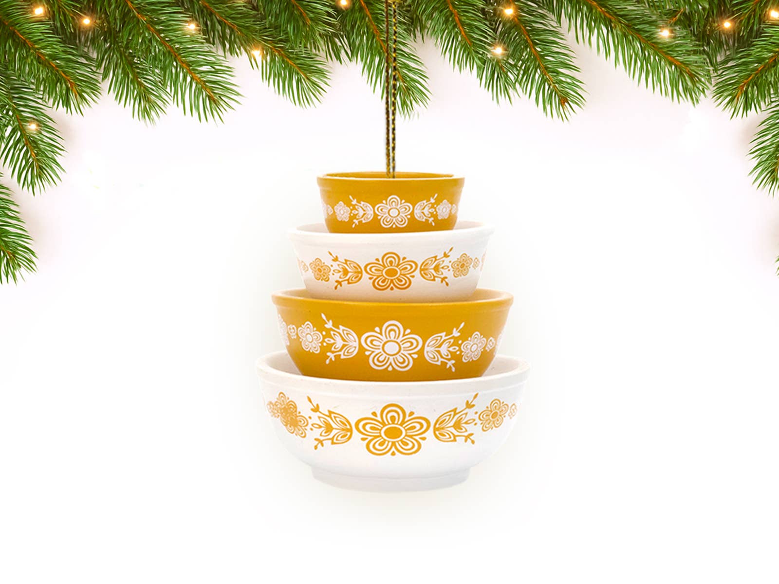 Mini Pyrex-Inspired Bowl Ornament | Retro Christmas Decor