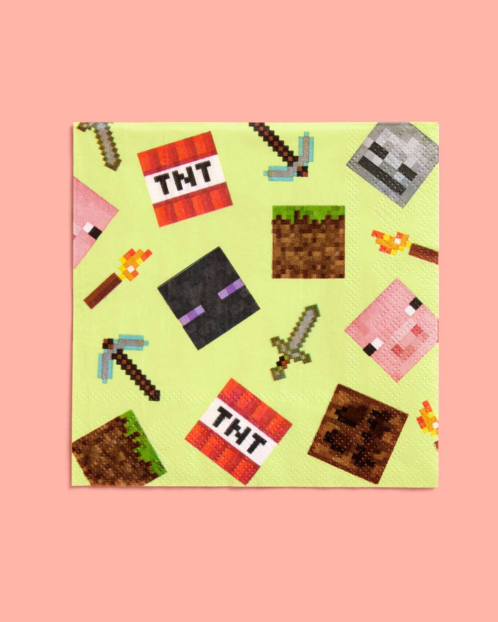 Minecraft Gamer Paper Napkins - 25 ct kids birthday decor