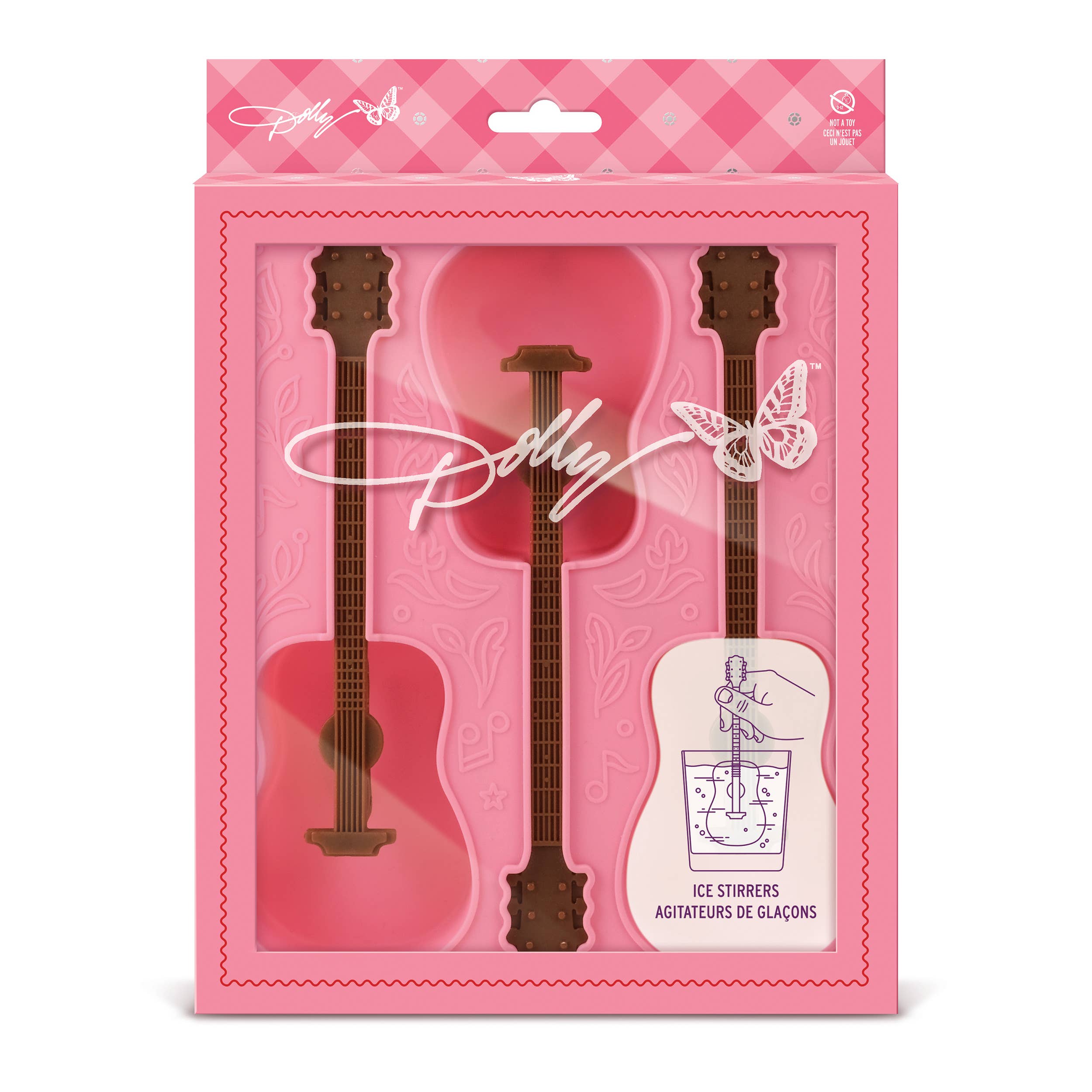 Dolly Parton Ice Mold Tray, Guitar Ice Stirrers