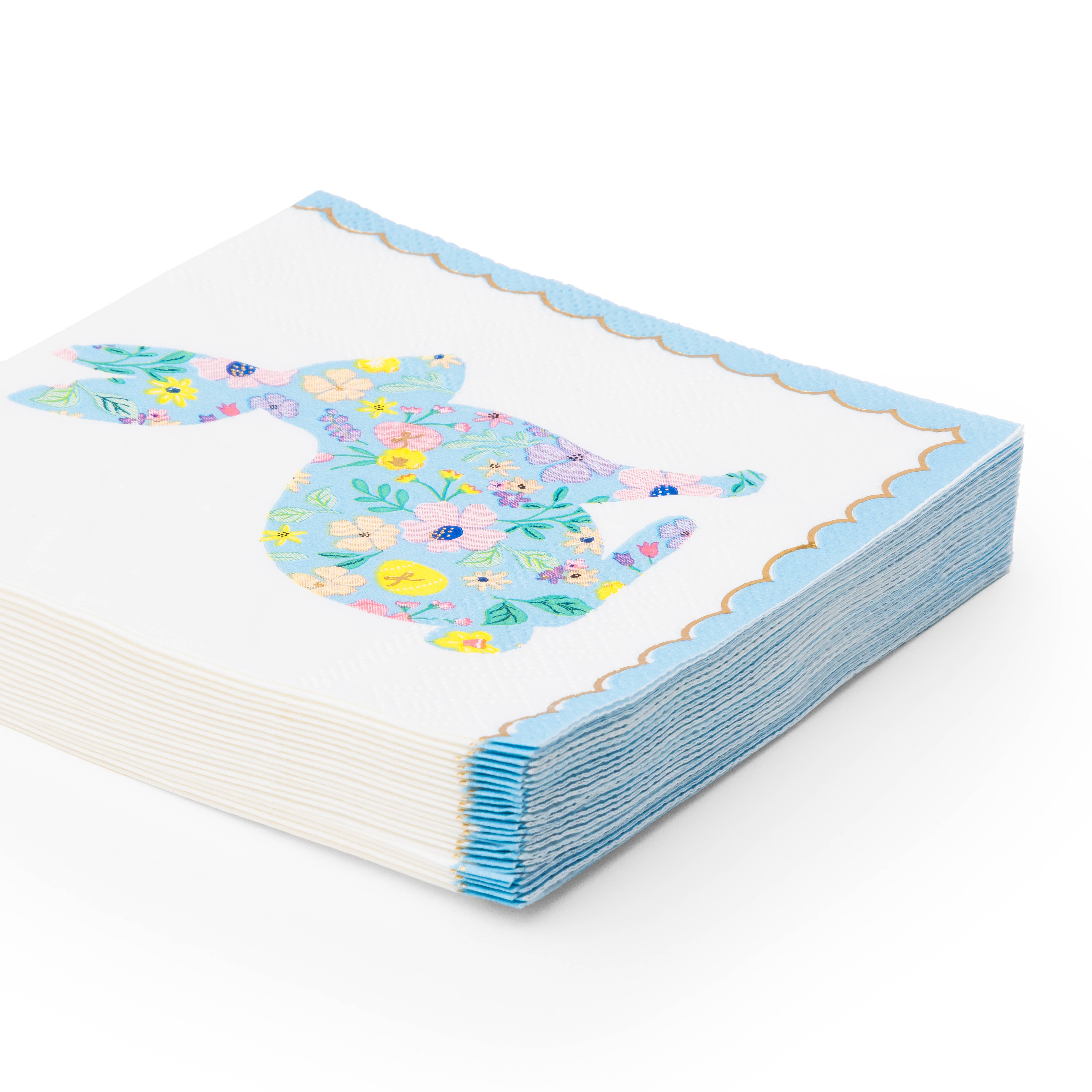 EASTER BUNNY PASTEL FLORAL SMALL NAPKINS