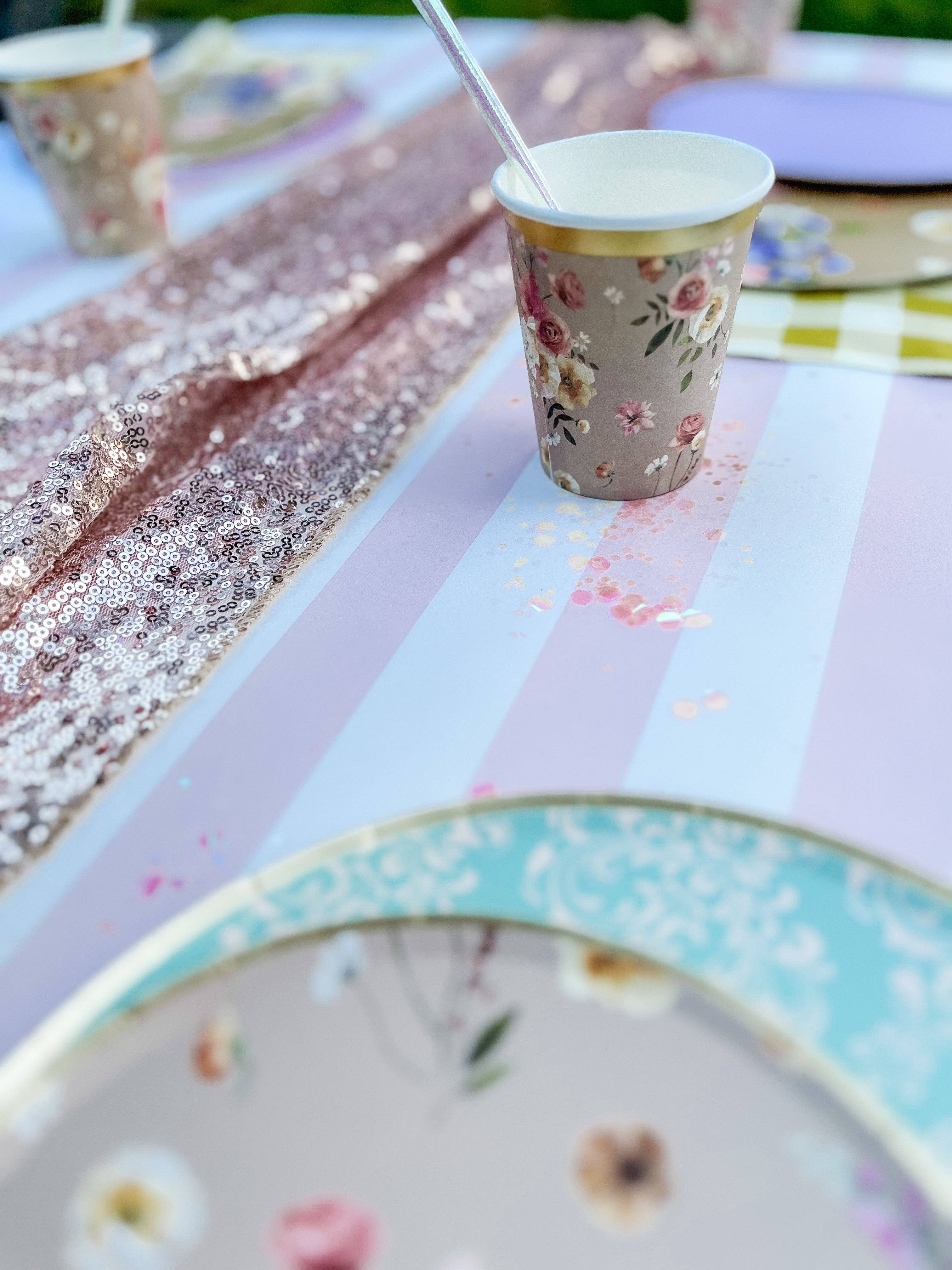 Floral Beige Cups
