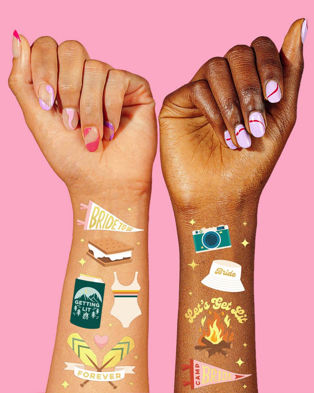 Camp Bachelorette Temporary Tattoos, Bach Bride Supplies