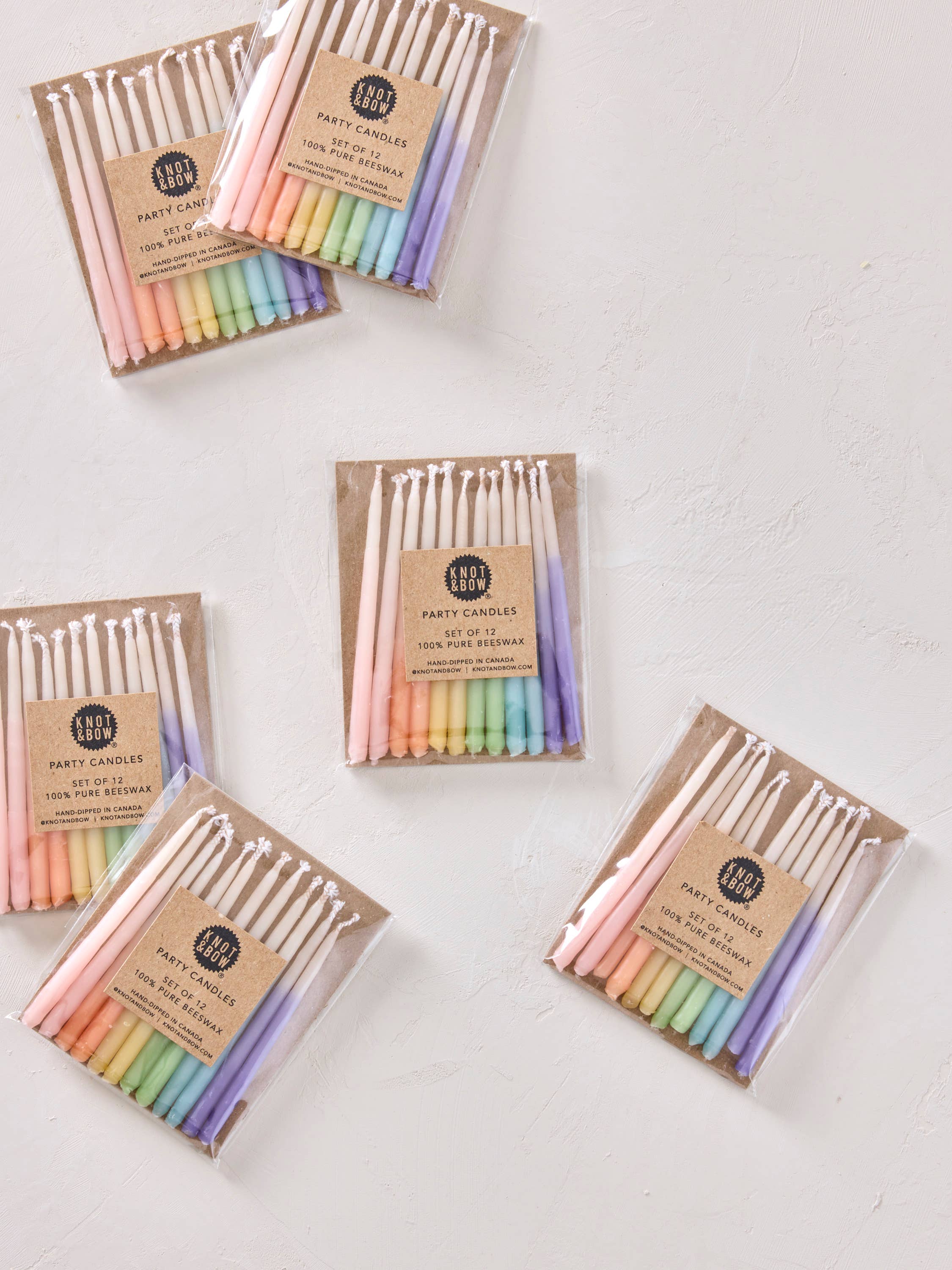 Hand-dipped 100% Beeswax Birthday Candles | Rainbow Ombré