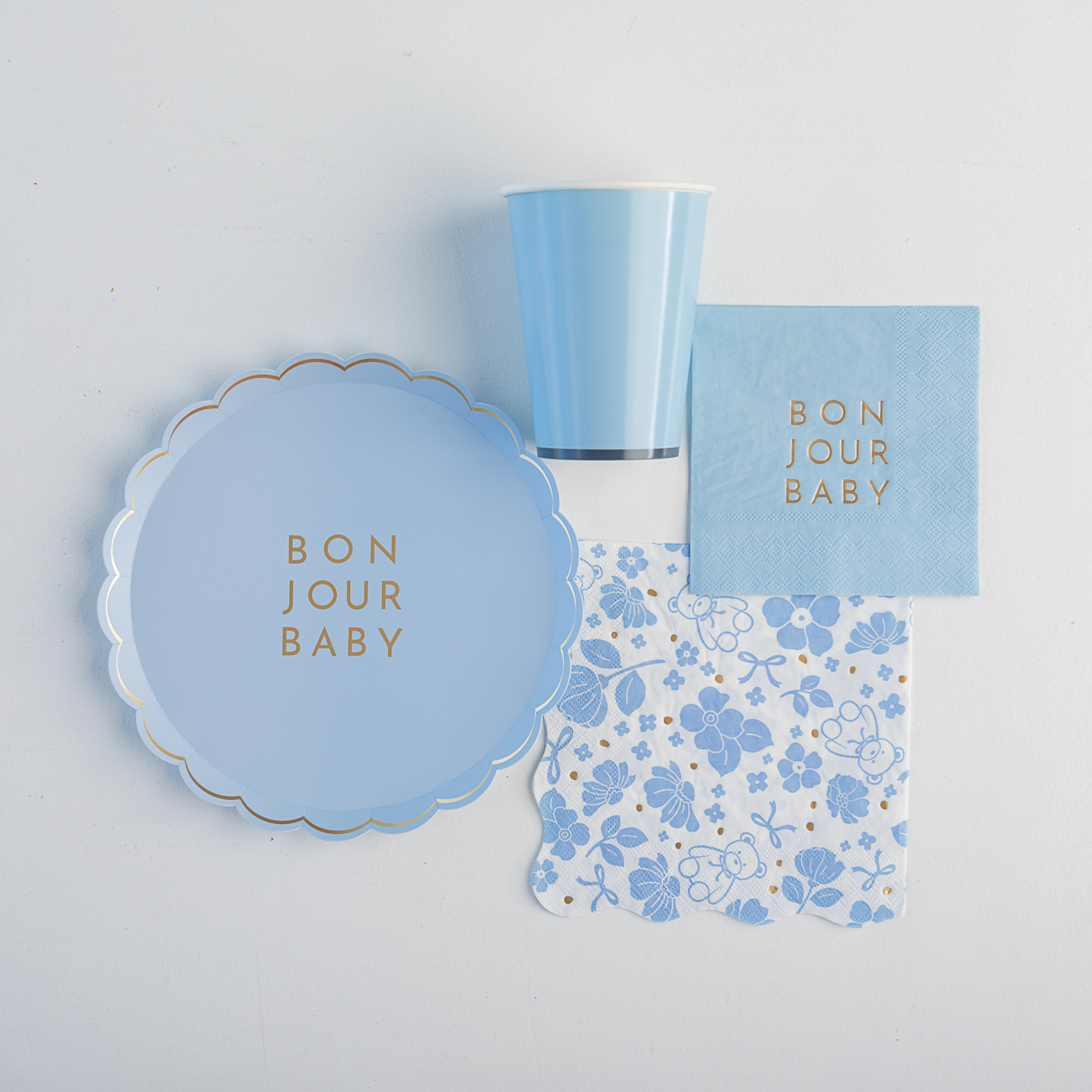 BONJOUR BABY SKY BLUE COCKTAIL NAPKINS