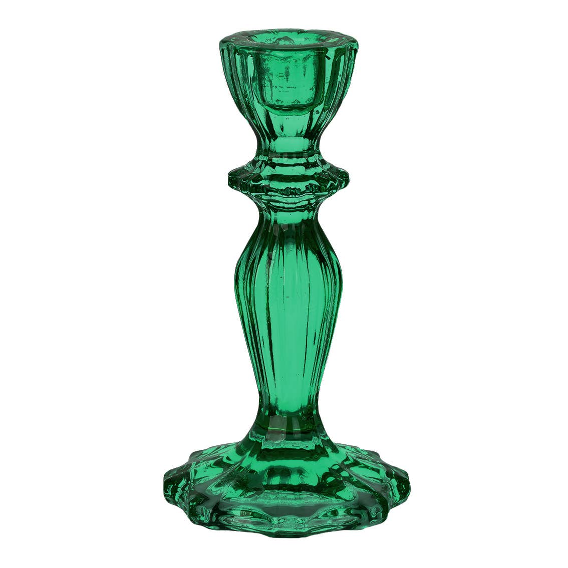Dark Green Glass Candle Holder | Gifts | Christmas Decor |