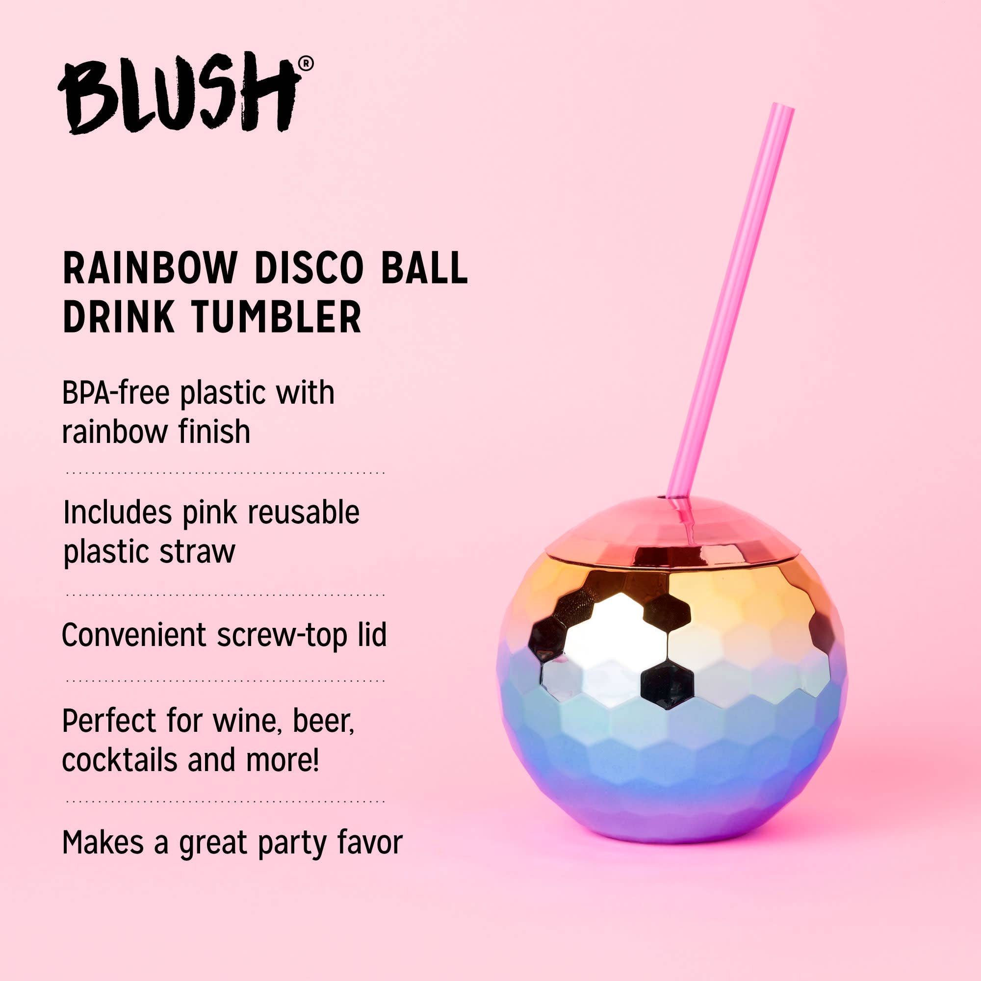 Rainbow Disco Ball Tumbler