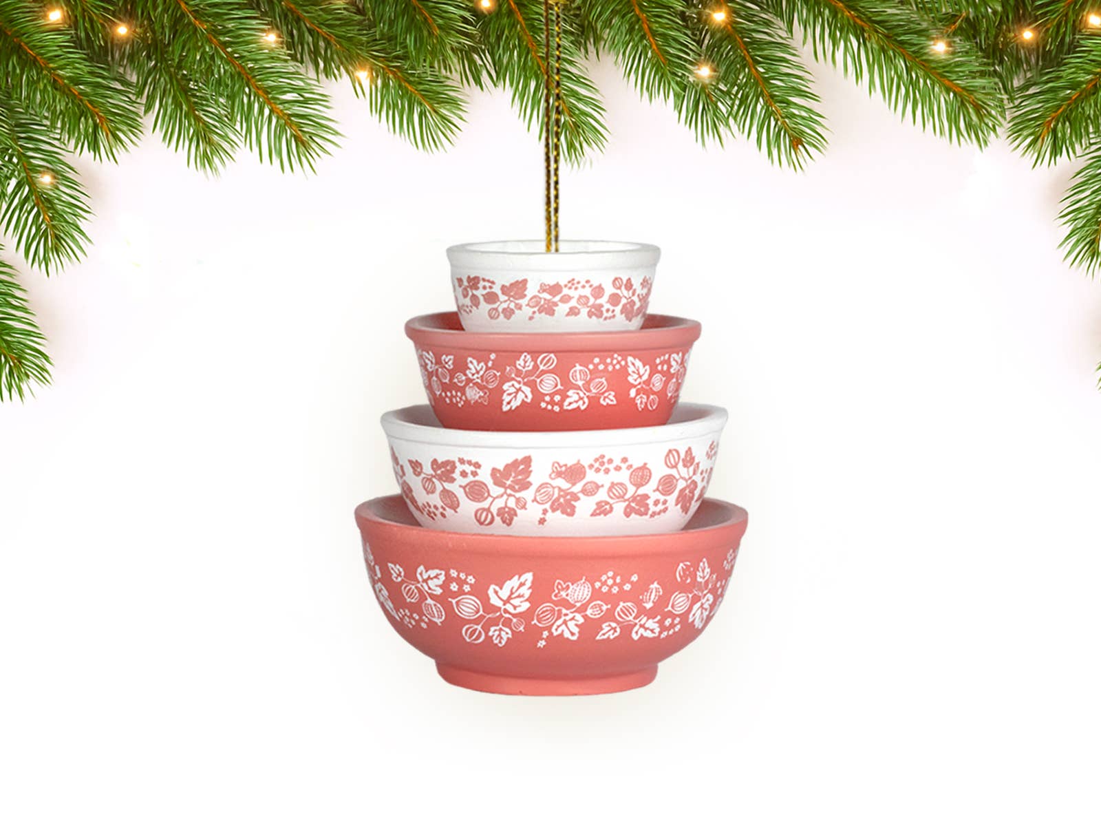 Mini Pyrex-Inspired Bowl Ornament | Retro Christmas Decor