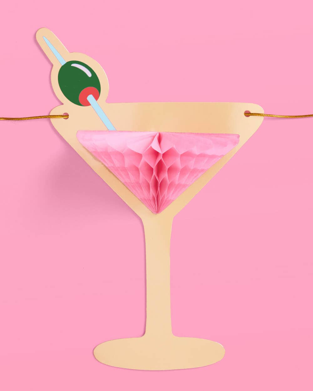 Martini Gold Foil Banner | 3D, Bachelorette, Birthday, Party