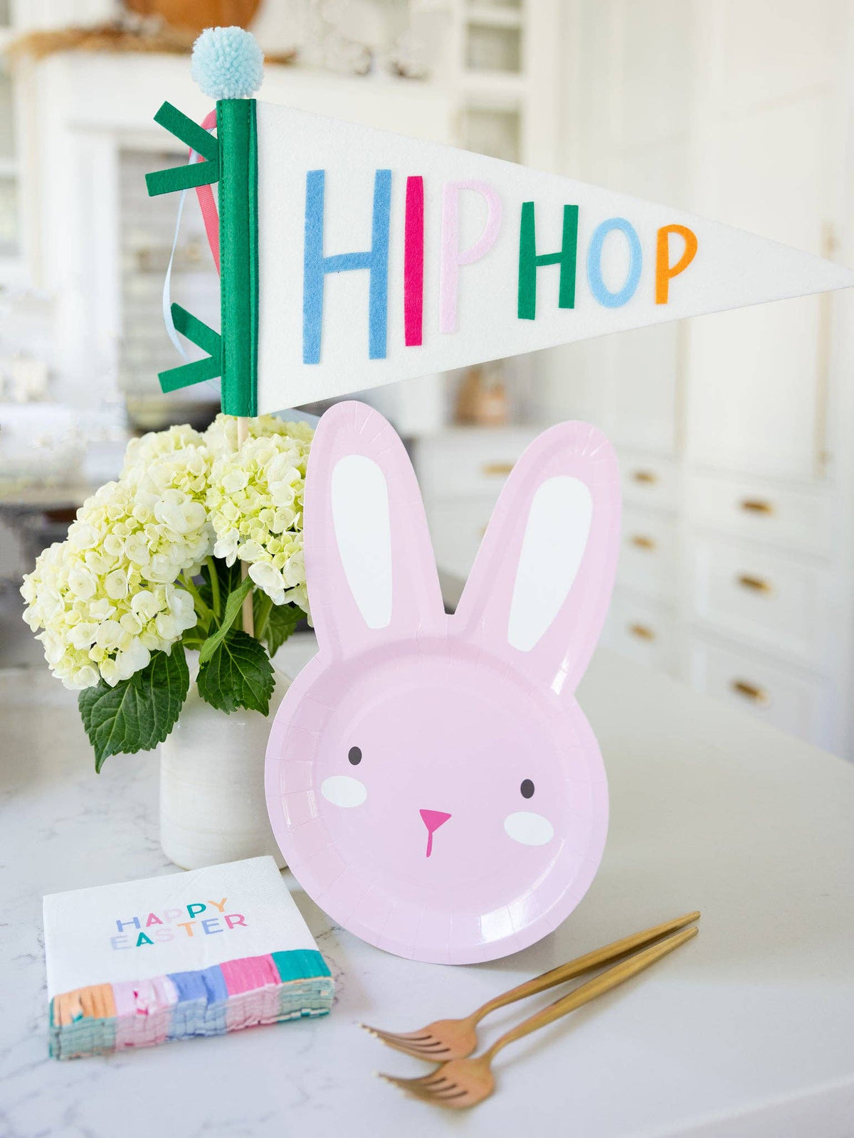 BUN1239 - Happy Easter Fringed Cocktail Napkin