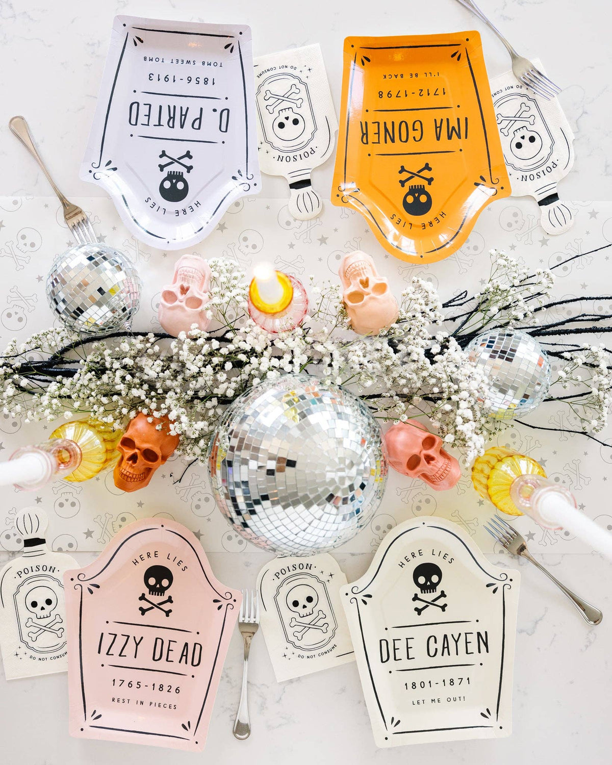 PUM1047 -  Hey Pumpkin Tombstone Shaped Paper Plate Set