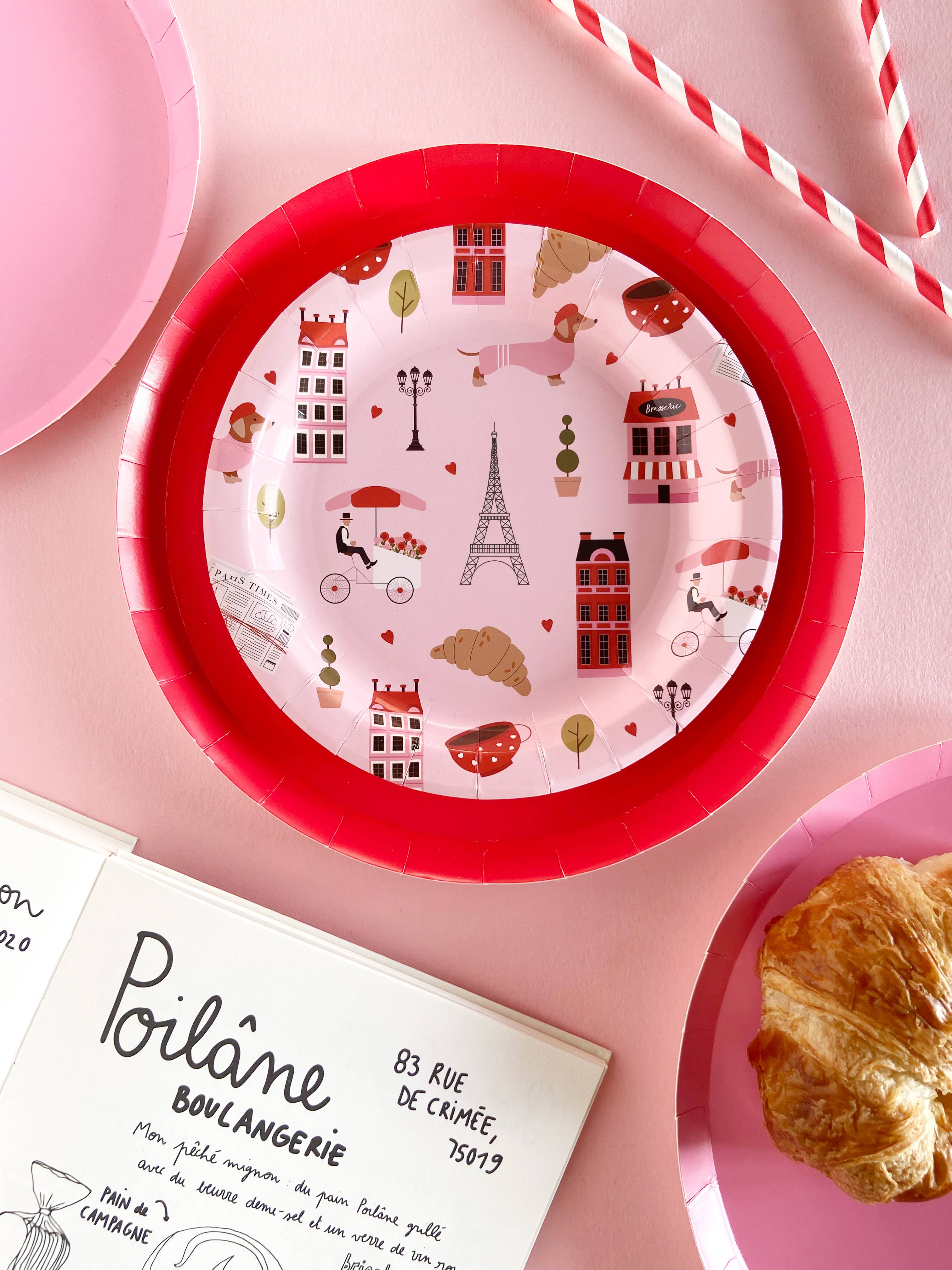 Paper Plates - Paris Valentine's Day Design