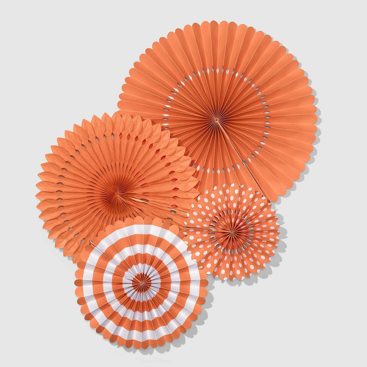 Tropical Coral Party Fans (4 per Pack)