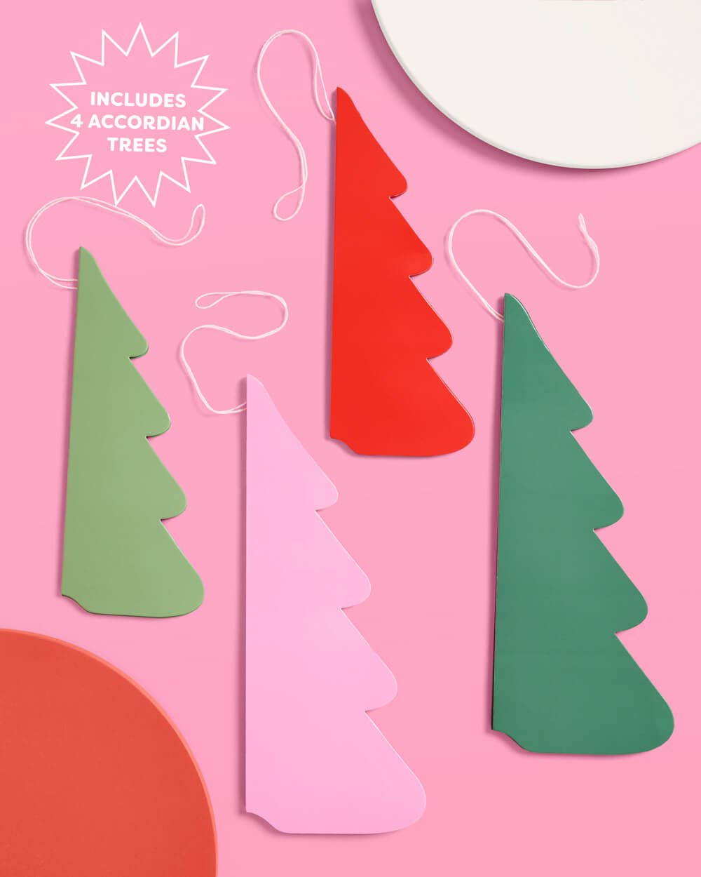 Very Merry XMAS Tree Set - 4 accordion tissue paper
