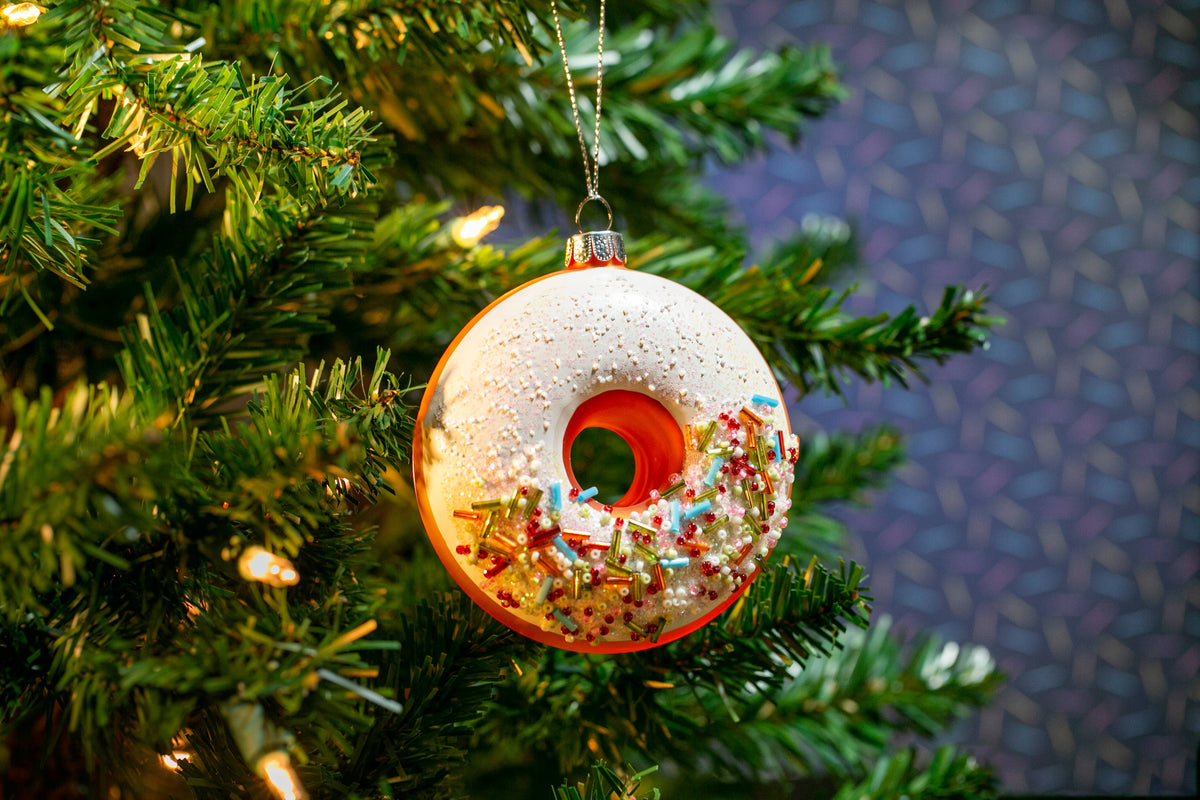 Party Rock | Vanilla Frosted Donut Glass Ornament