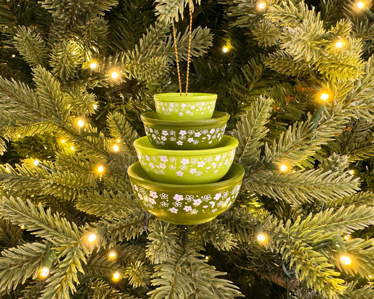 Mini Pyrex-Inspired Bowl Ornament | Retro Christmas Decor