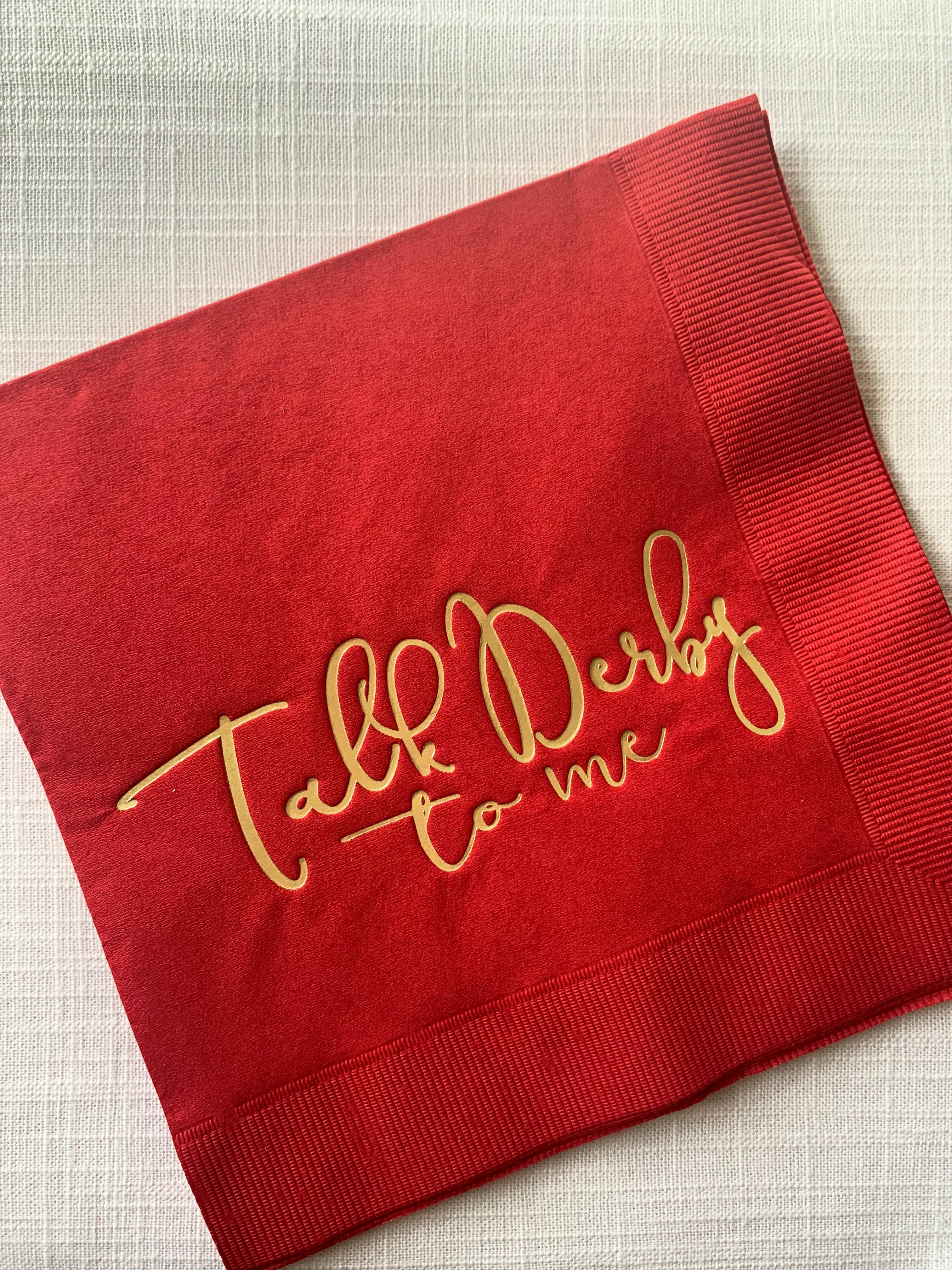 Red Talk Derby to Me Kentucky Derby Luncheon Napkins
