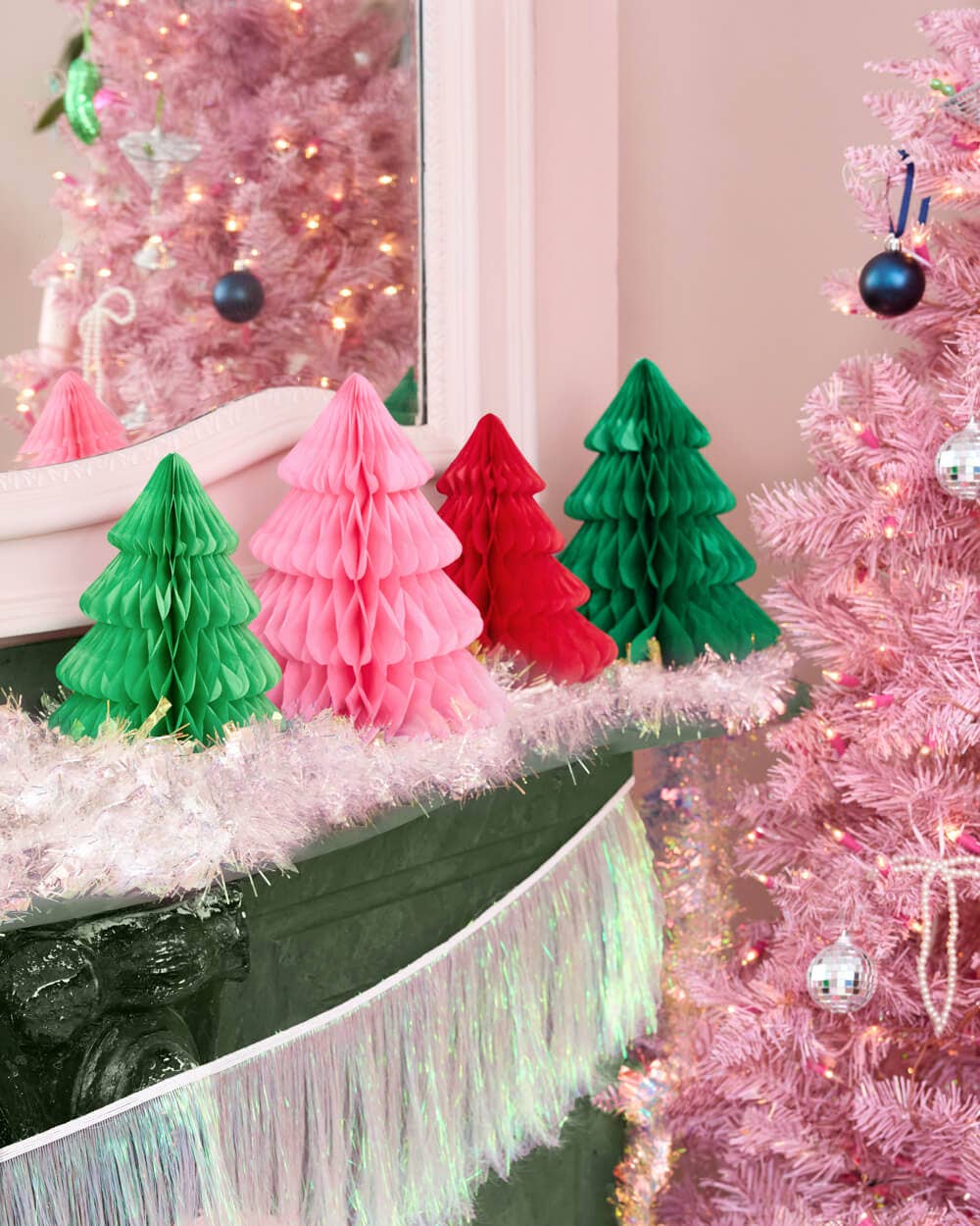 Very Merry XMAS Tree Set - 4 accordion tissue paper
