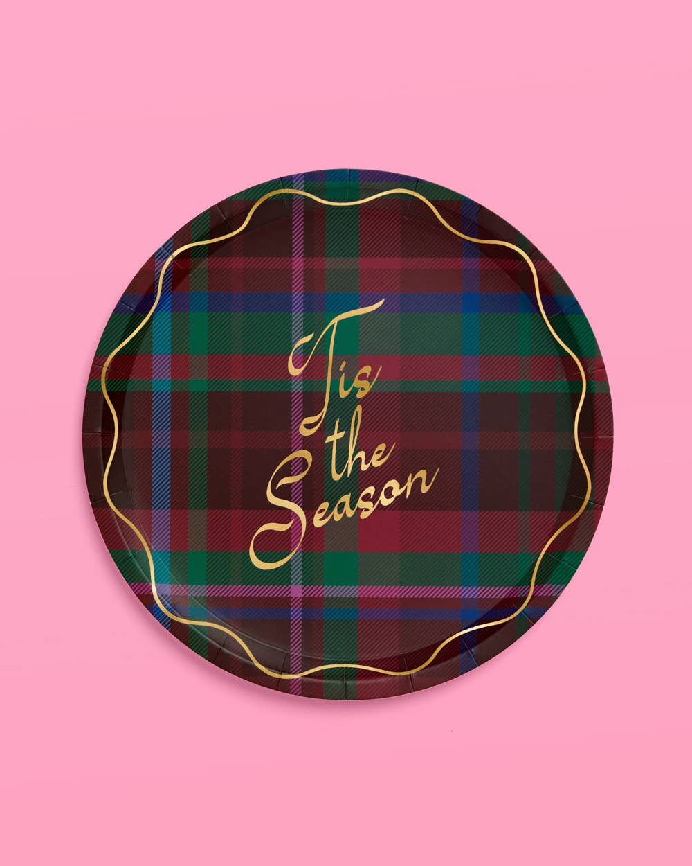 Tis the Season Plate Set - 32 paper plates, 2 sizes Christmas Xmas Holiday Tablescape