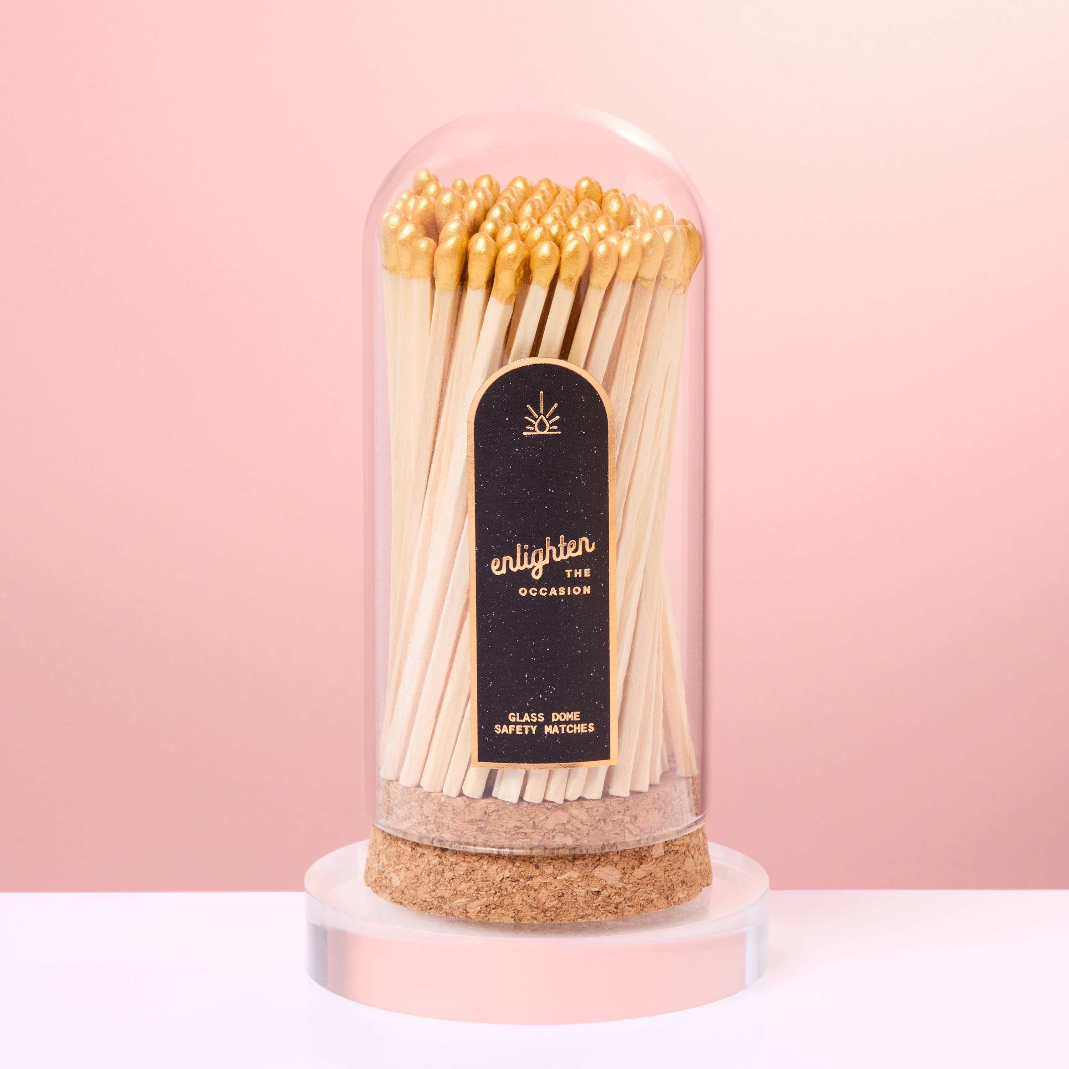 Corked Glass Dome with Gold Matches