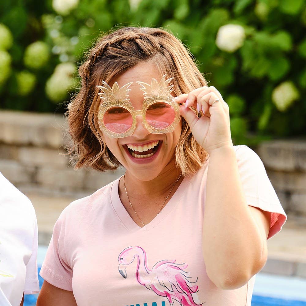 Women's Bachelorette Party Sunglasses - White Hearts