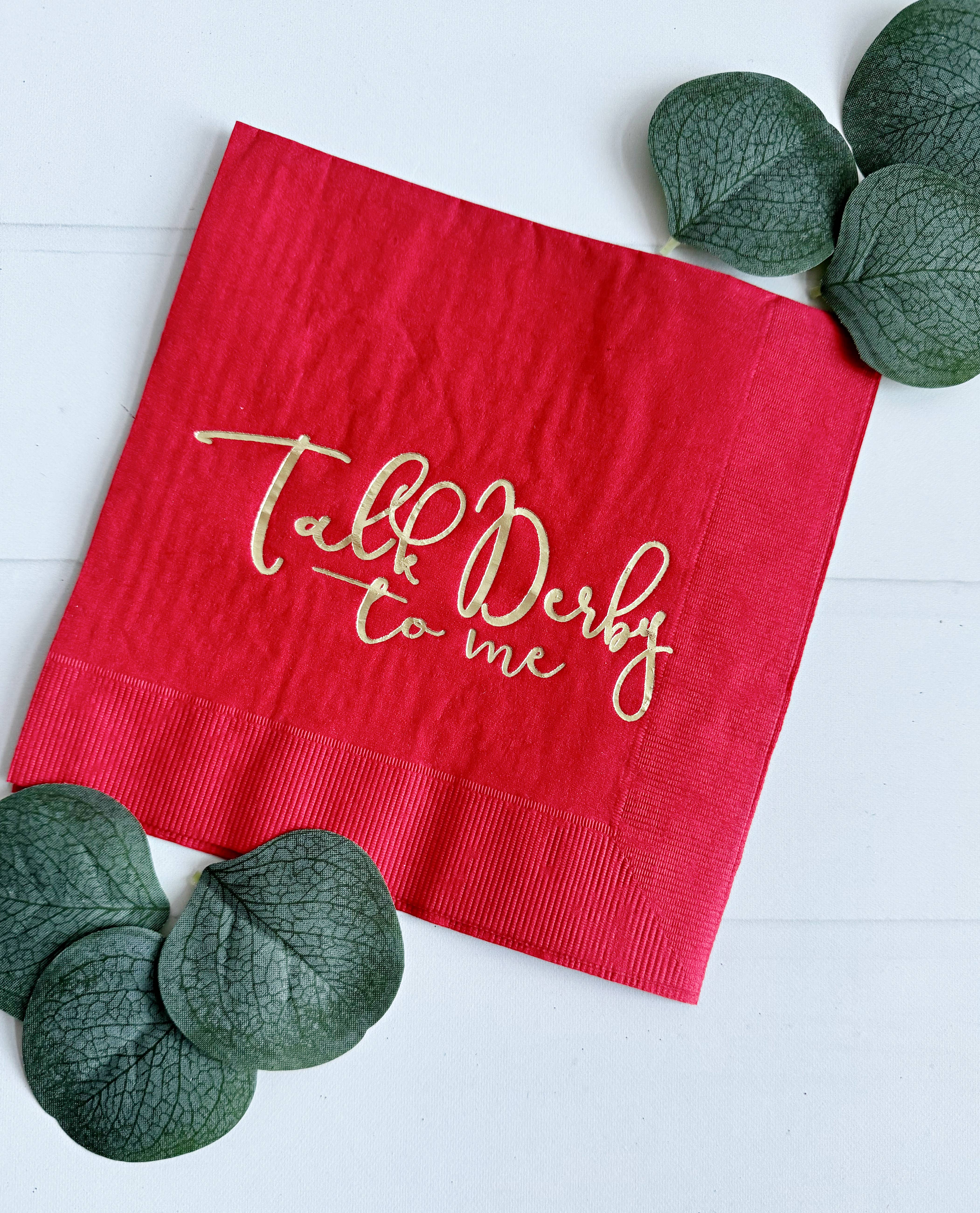 Red Talk Derby to Me Kentucky Derby Luncheon Napkins