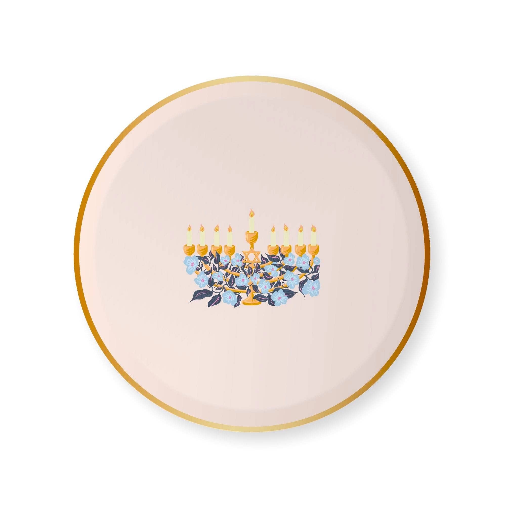 BONJOUR FÊTE X ONE & ONLY PAPER HAPPY HANUKKAH MENORAH SMALL PLATES