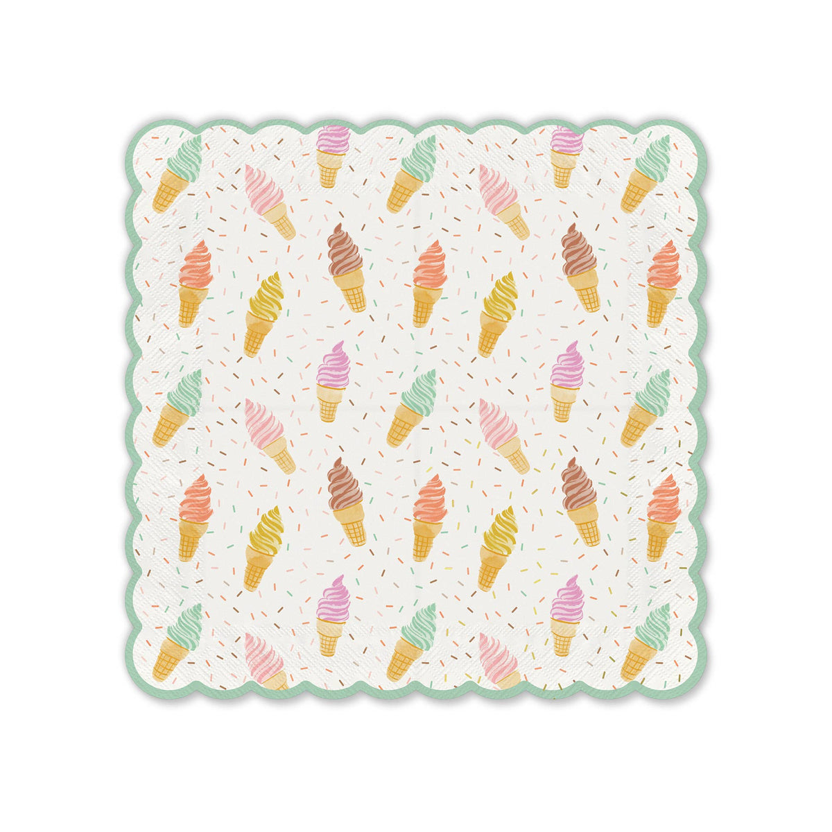 Cool & Creamy Scalloped Beverage Napkins