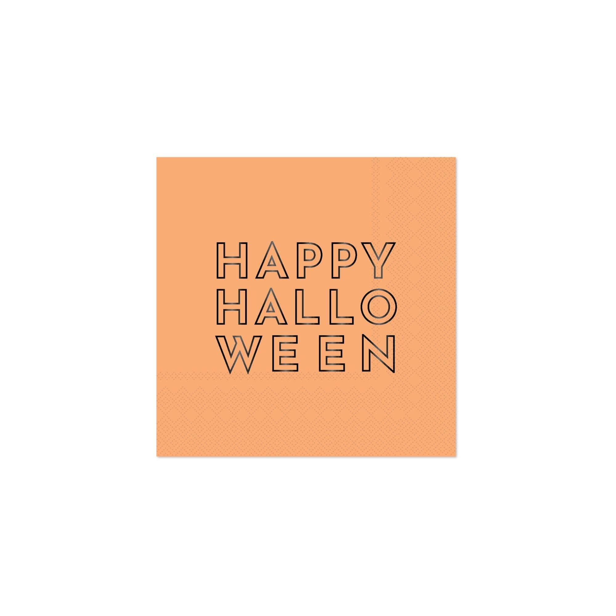 HAPPY HALLOWEEN ORANGE COCKTAIL NAPKINS