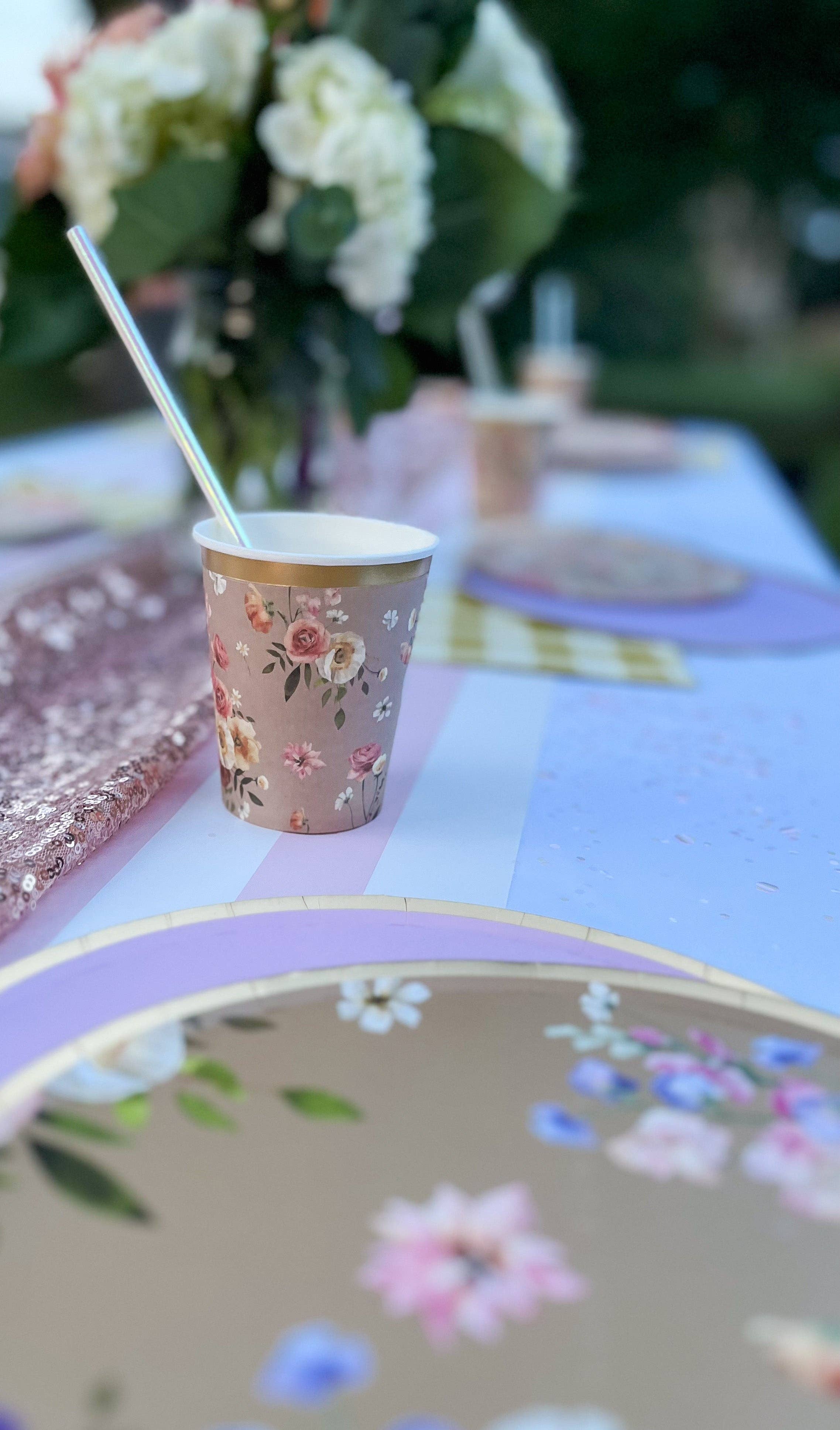 Floral Beige Cups