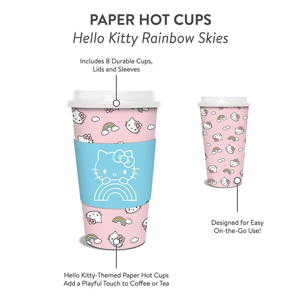 Hello Kitty Rainbow Skies Paper Hot Cups