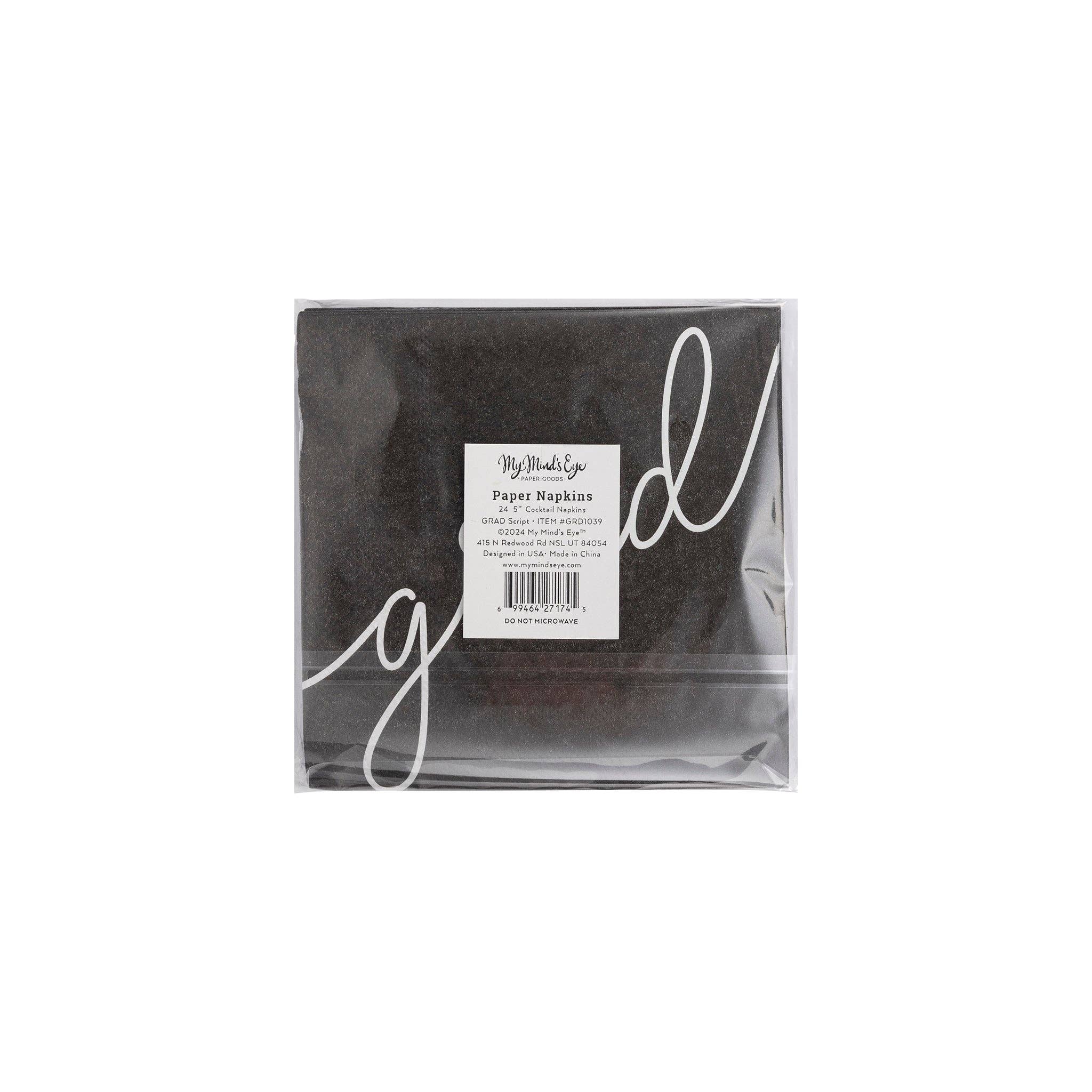 GRD1039 - Script Grad Paper Cocktail Napkin
