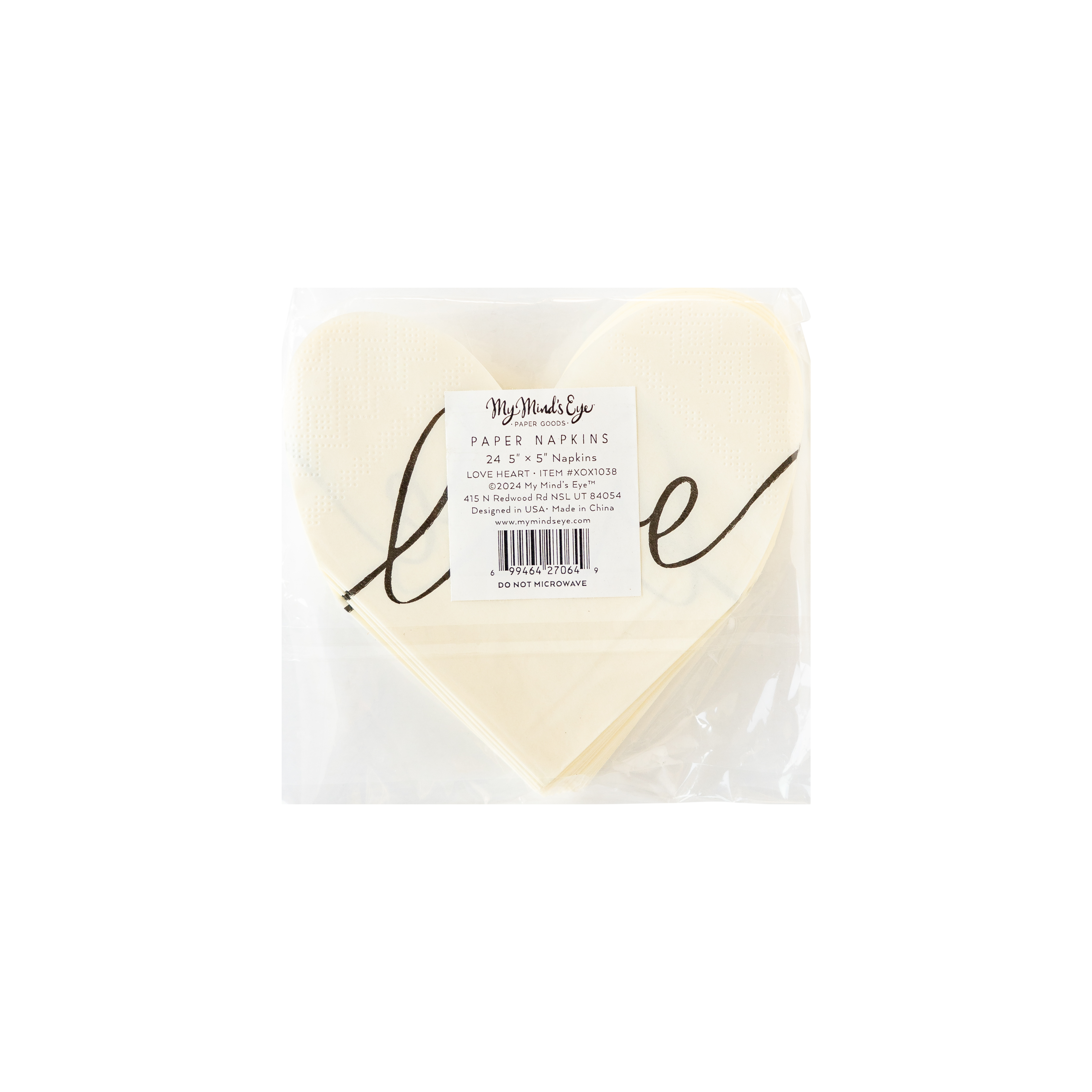 Love Heart Shaped Disposable Paper Napkin