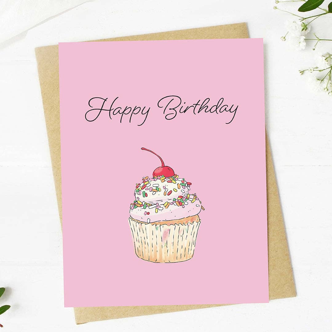 Happy Birthday Cupcake Greeting Card