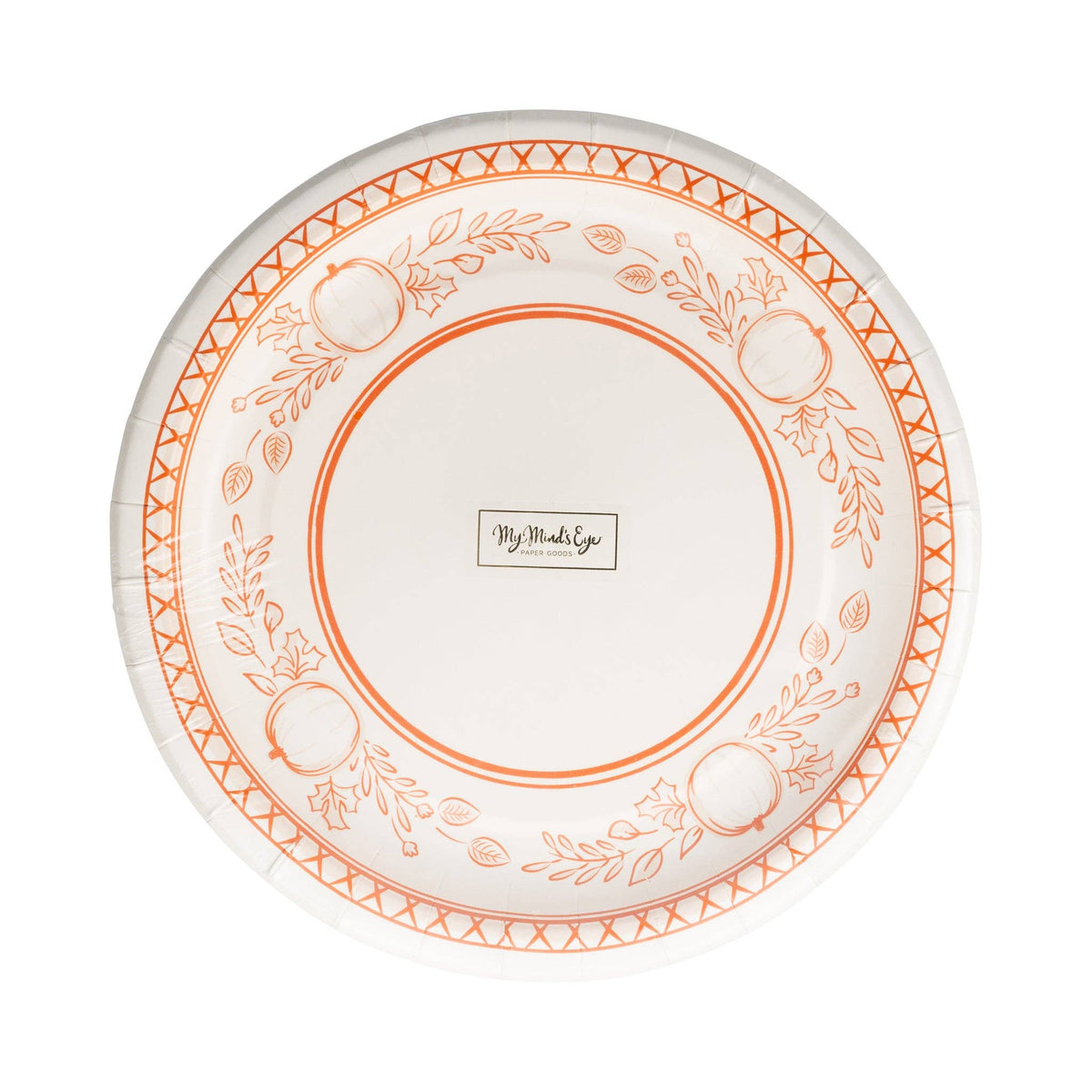 FAL1241 - Falloween Pumpkin Round Dessert 8" Paper Plate