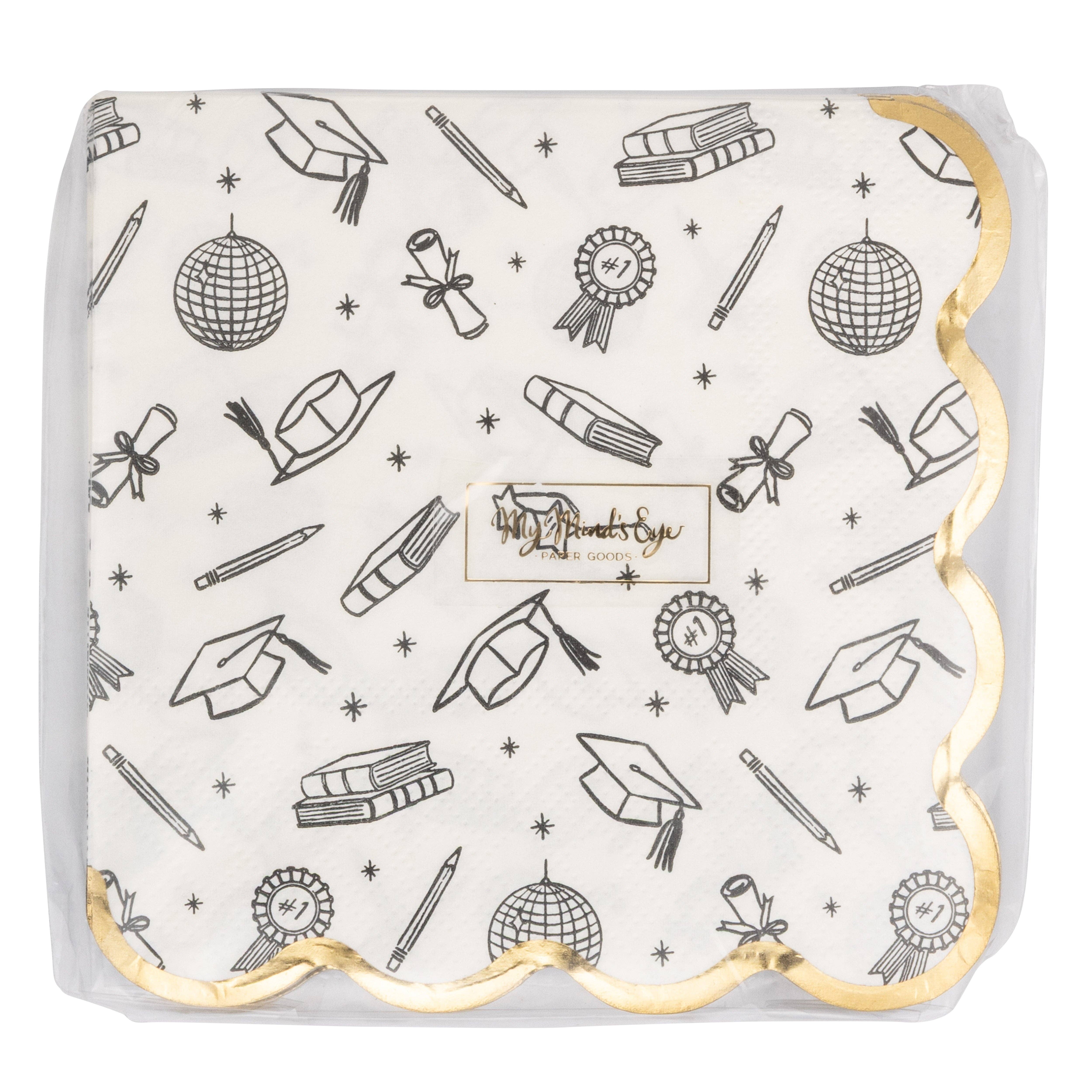 GRD1234 - Grad Icon Foil Napkin Cocktail