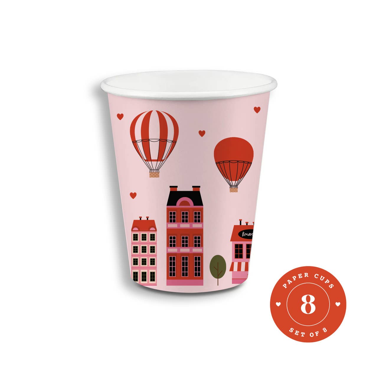 Paper Cups - Paris Valentine's Day Design