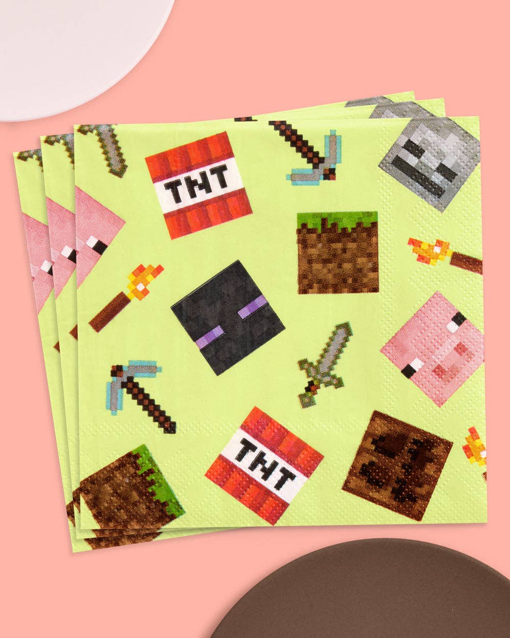 Minecraft Gamer Paper Napkins - 25 ct  kids birthday decor