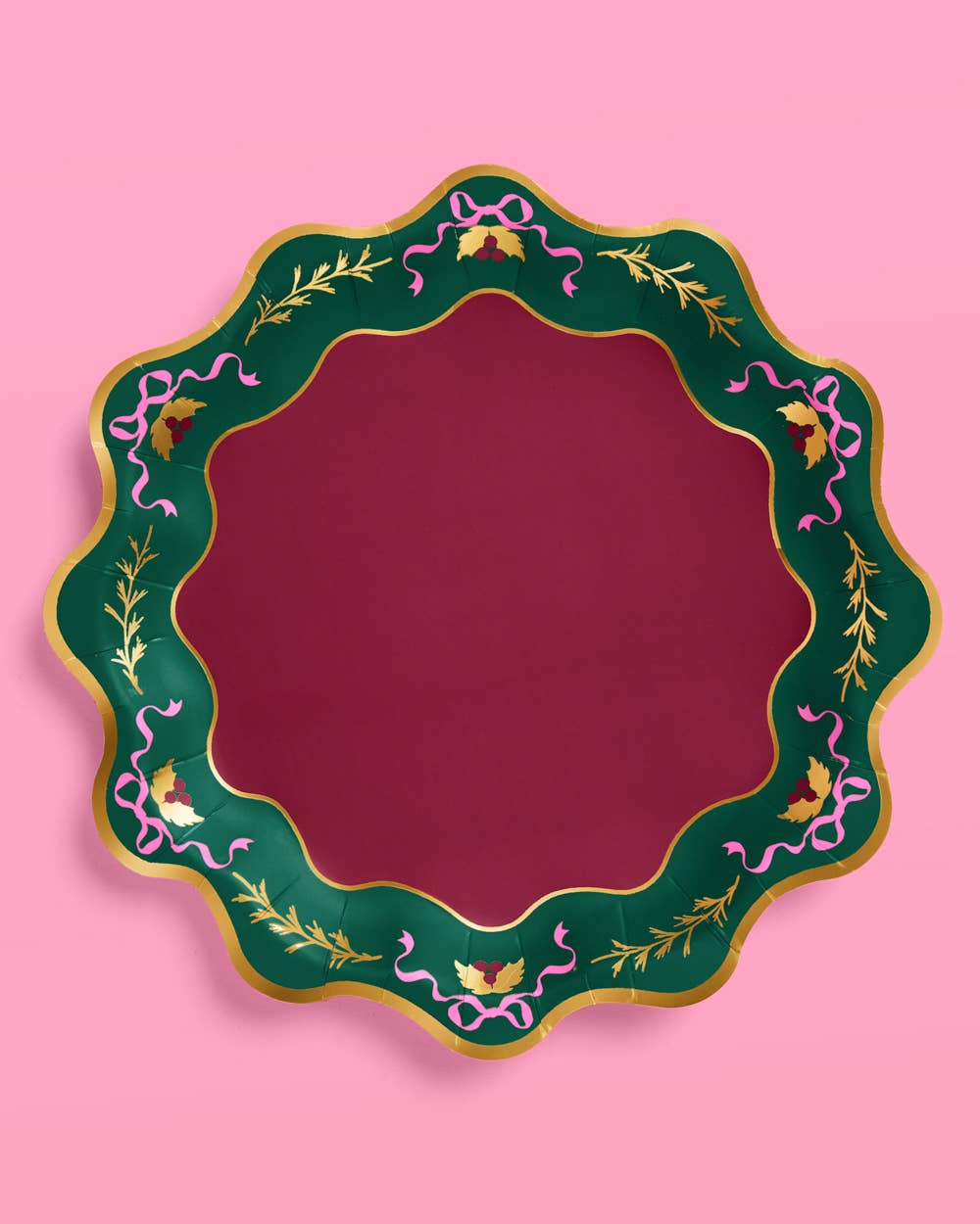 Tis the Season Plate Set - 32 paper plates, 2 sizes Christmas Xmas Holiday Tablescape