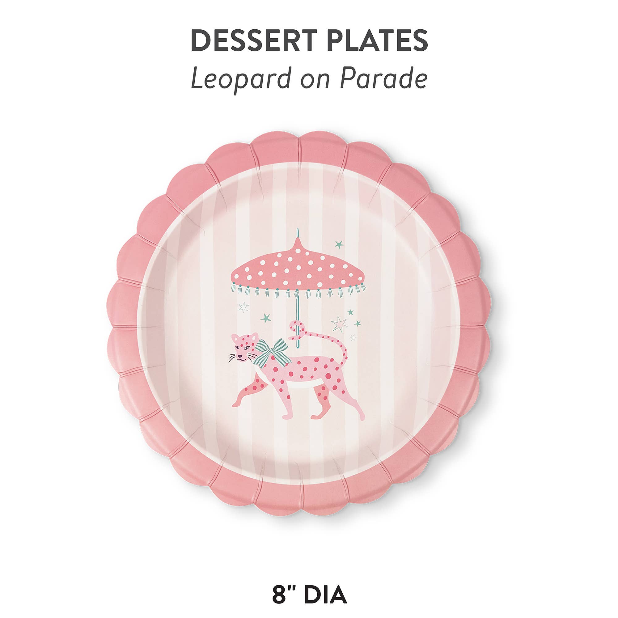Leopard on Parade Scalloped Dessert Plates