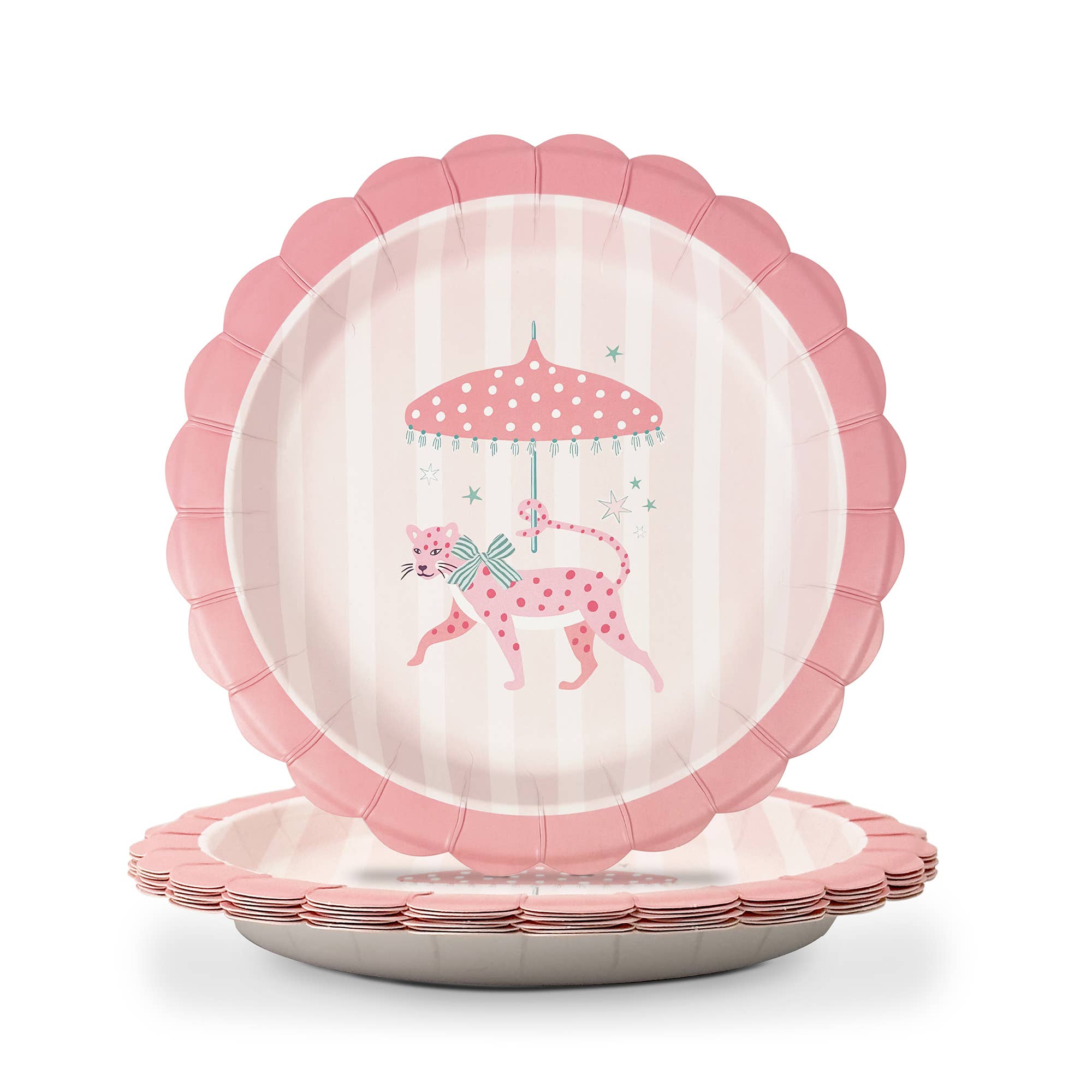 Leopard on Parade Scalloped Dessert Plates