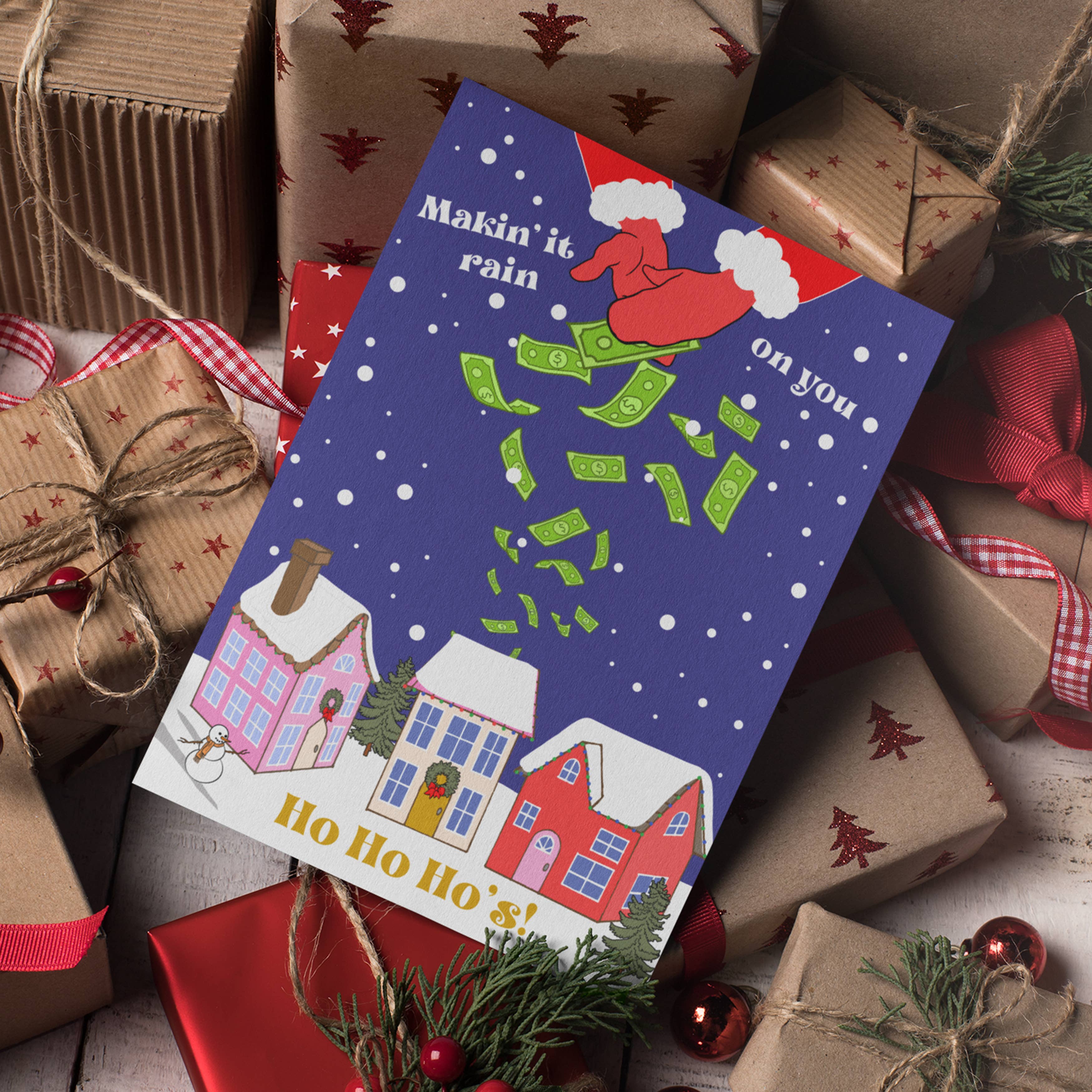 Ho Ho Ho's Funny Christmas Card| Santa Claus Card