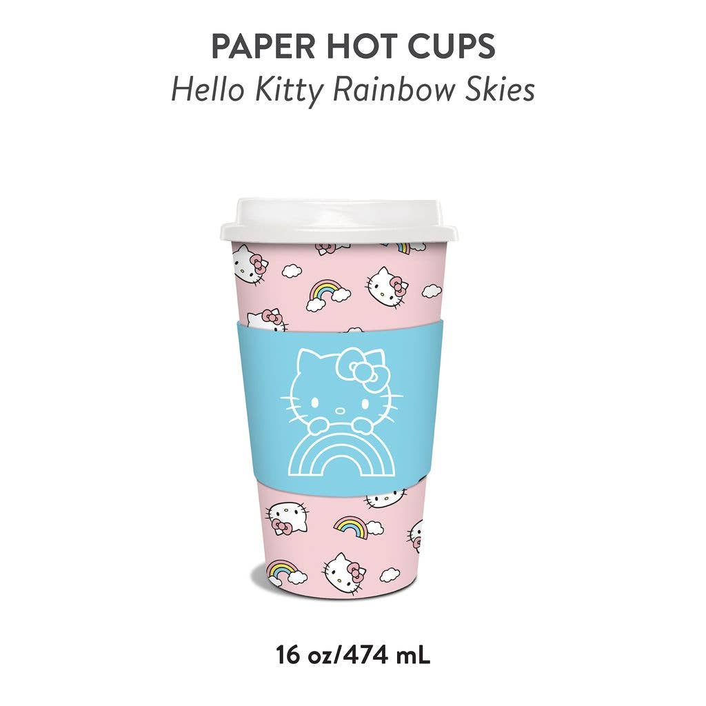 Hello Kitty Rainbow Skies Paper Hot Cups