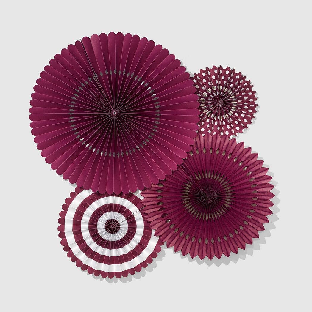 Plum Party Fans (4 per Pack)