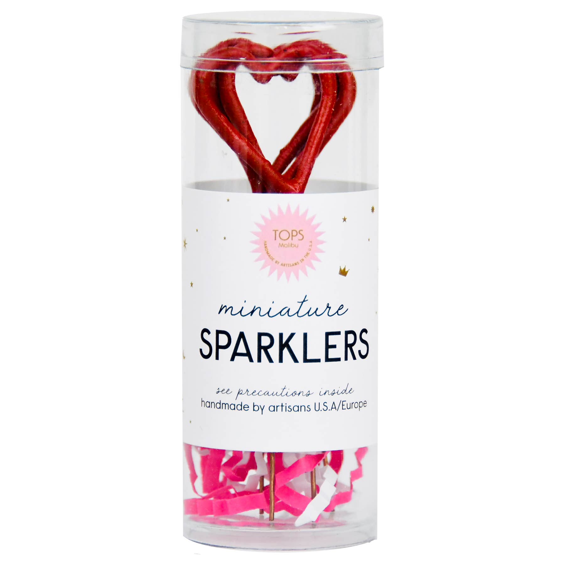 Mini 4" Red Heart Sparkler Wands - Tube of 4