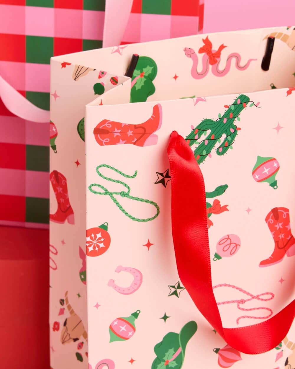 HO-down Gift Bag Set - 6 gift bags, western christmas birthday gift